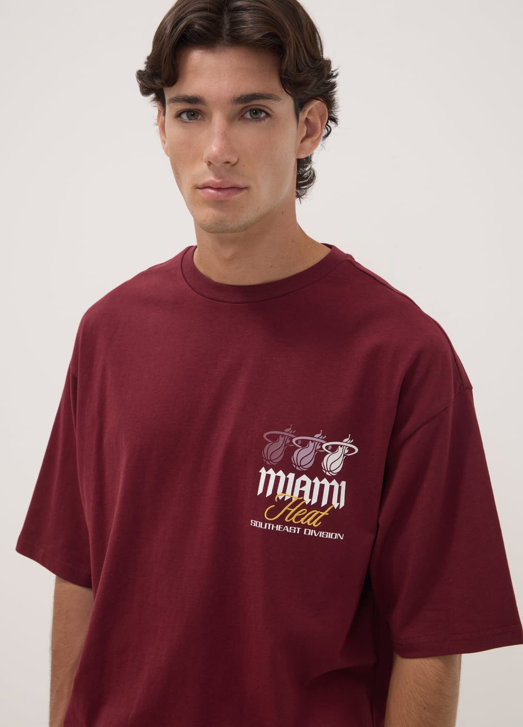 T-shirt Rossa In Puro Cotone Con Stampa Miami Heat | OVS T-shirt Rossa In Puro Cotone Con Stampa Miami Heat - 2 | OVS