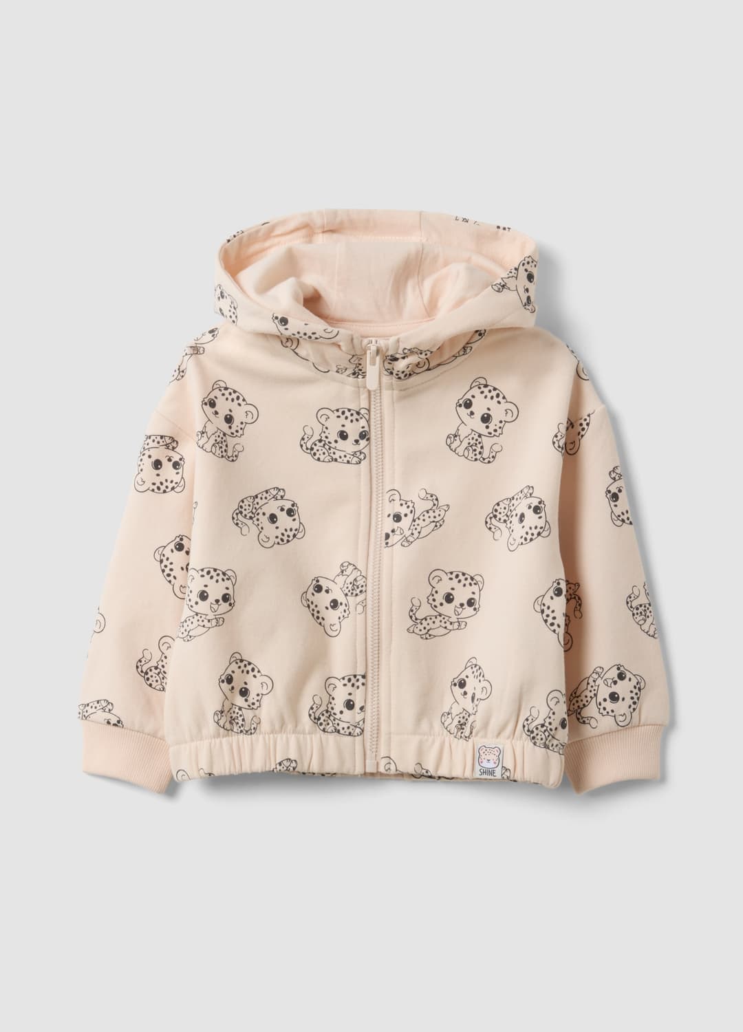 Rosa Kapuzen-sweatjacke Aus Stretch-baumwolle Mit Reißverschluss Und Allover-print Für Baby Mädchen | OVS Rosa Kapuzen-sweatjacke Aus Stretch-baumwolle Mit Reißverschluss Und Allover-print Für Baby Mädchen - 0 | OVS