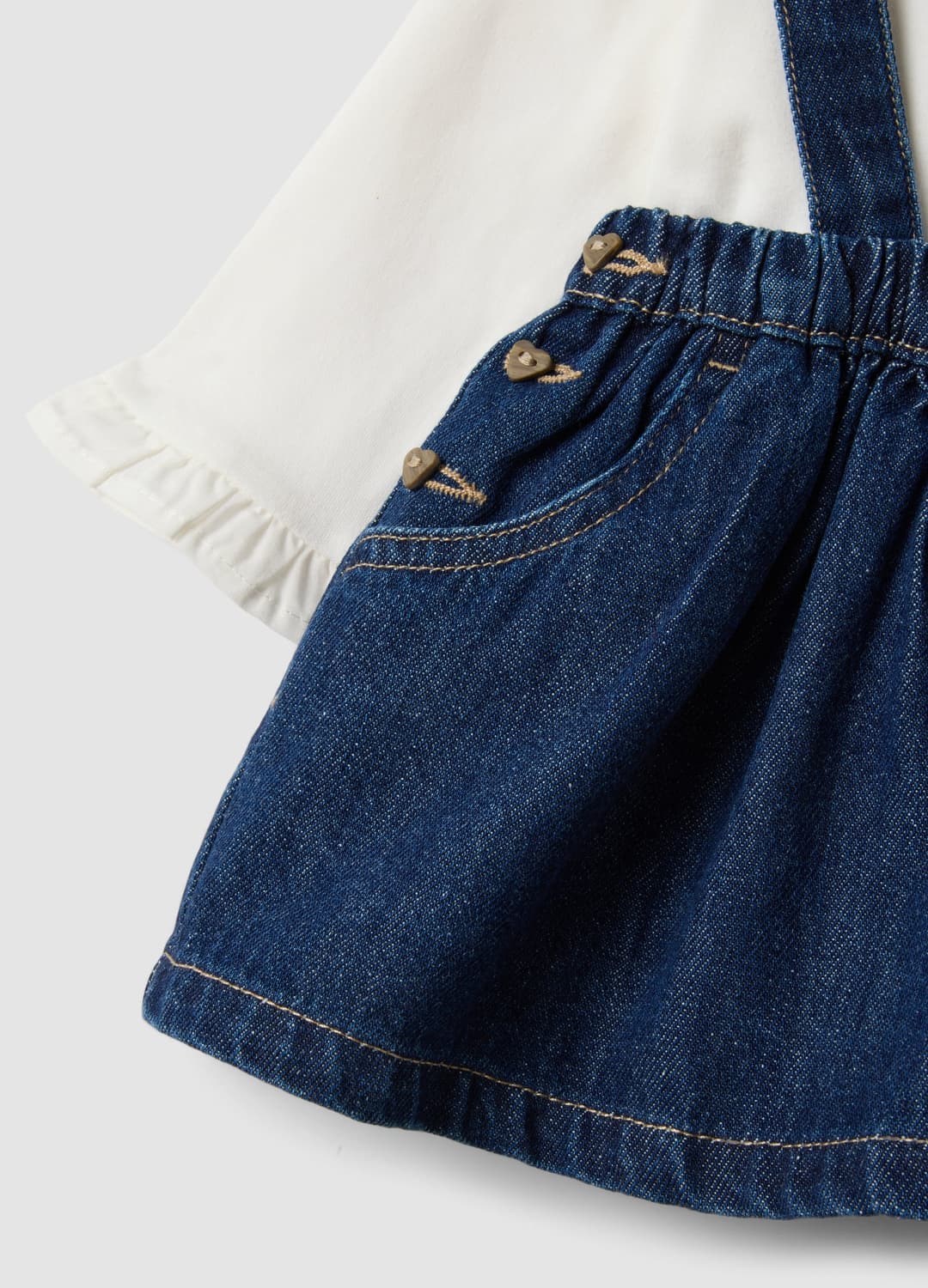 Completo Blu E Bianco In Misto Cotone E Viscosa Con Colletto Classico Per Neonata | OVS Completo Blu E Bianco In Misto Cotone E Viscosa Con Colletto Classico Per Neonata - 2 | OVS
