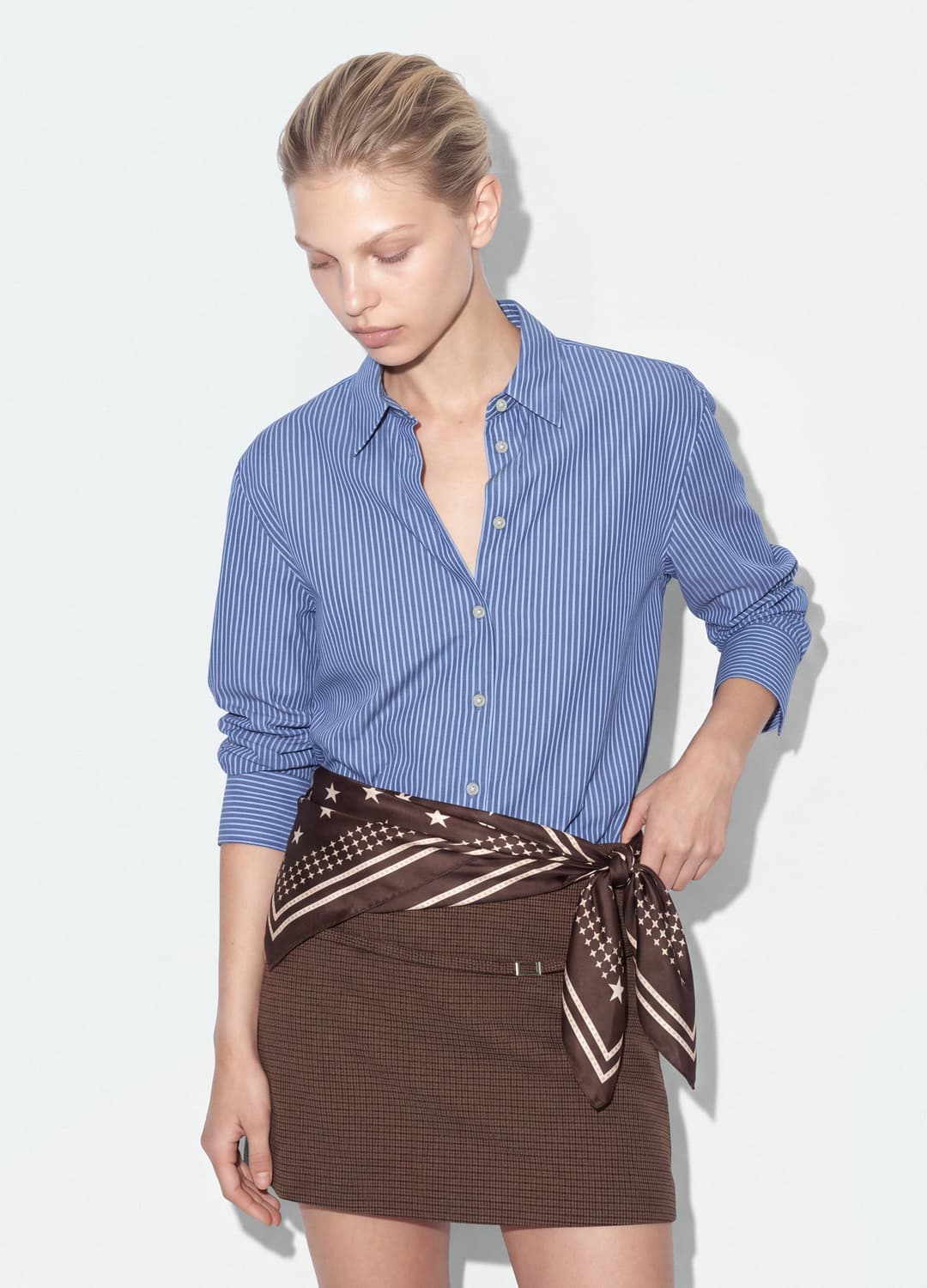 Camicia Blu A Righe In Popeline Di Puro Cotone Regular Fit | OVS Camicia Blu A Righe In Popeline Di Puro Cotone Regular Fit - 0 | OVS