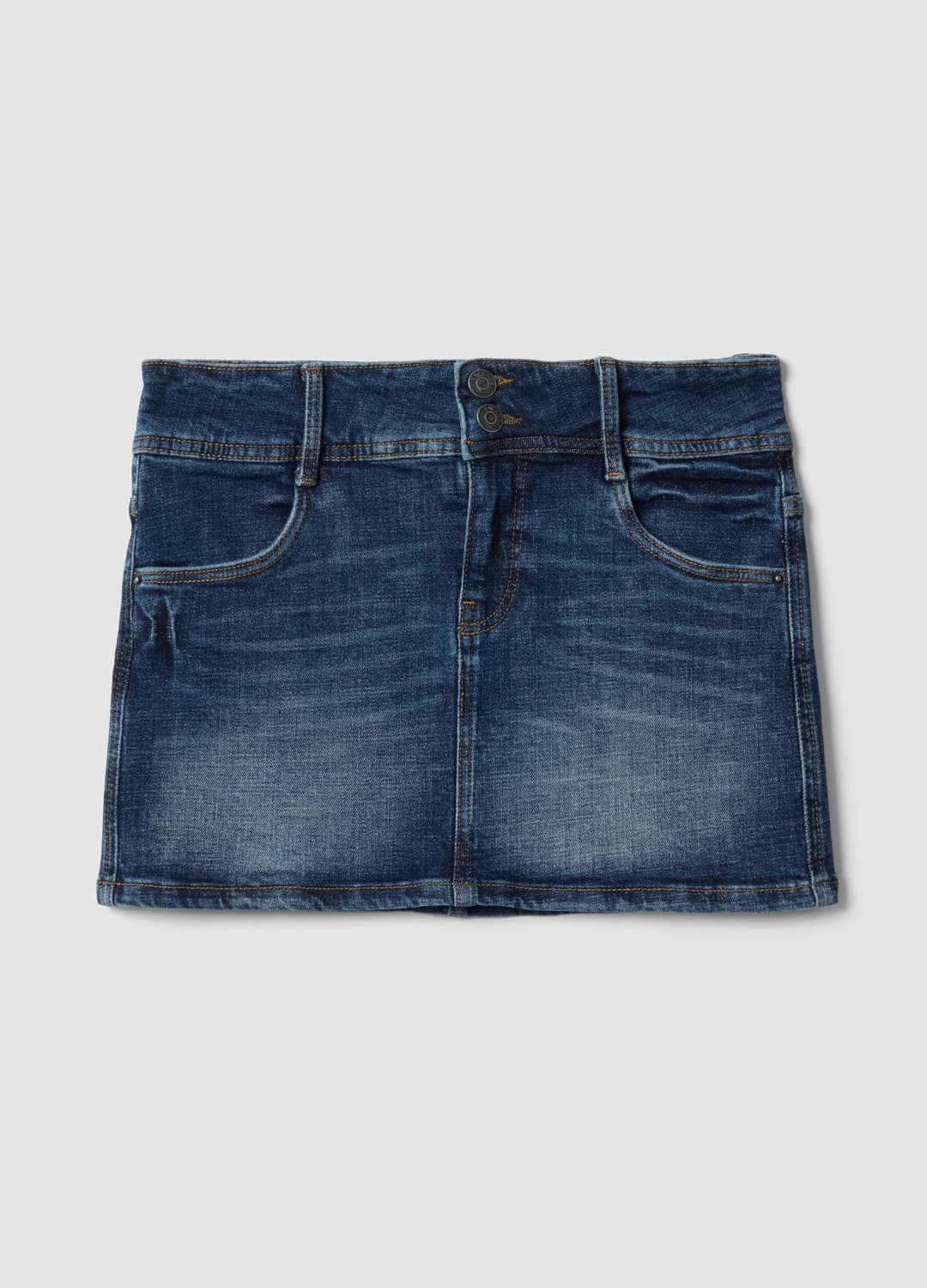 Mini Gonna Blu In Denim Di Cotone Elasticizzato | OVS Mini Gonna Blu In Denim Di Cotone Elasticizzato - 4 | OVS