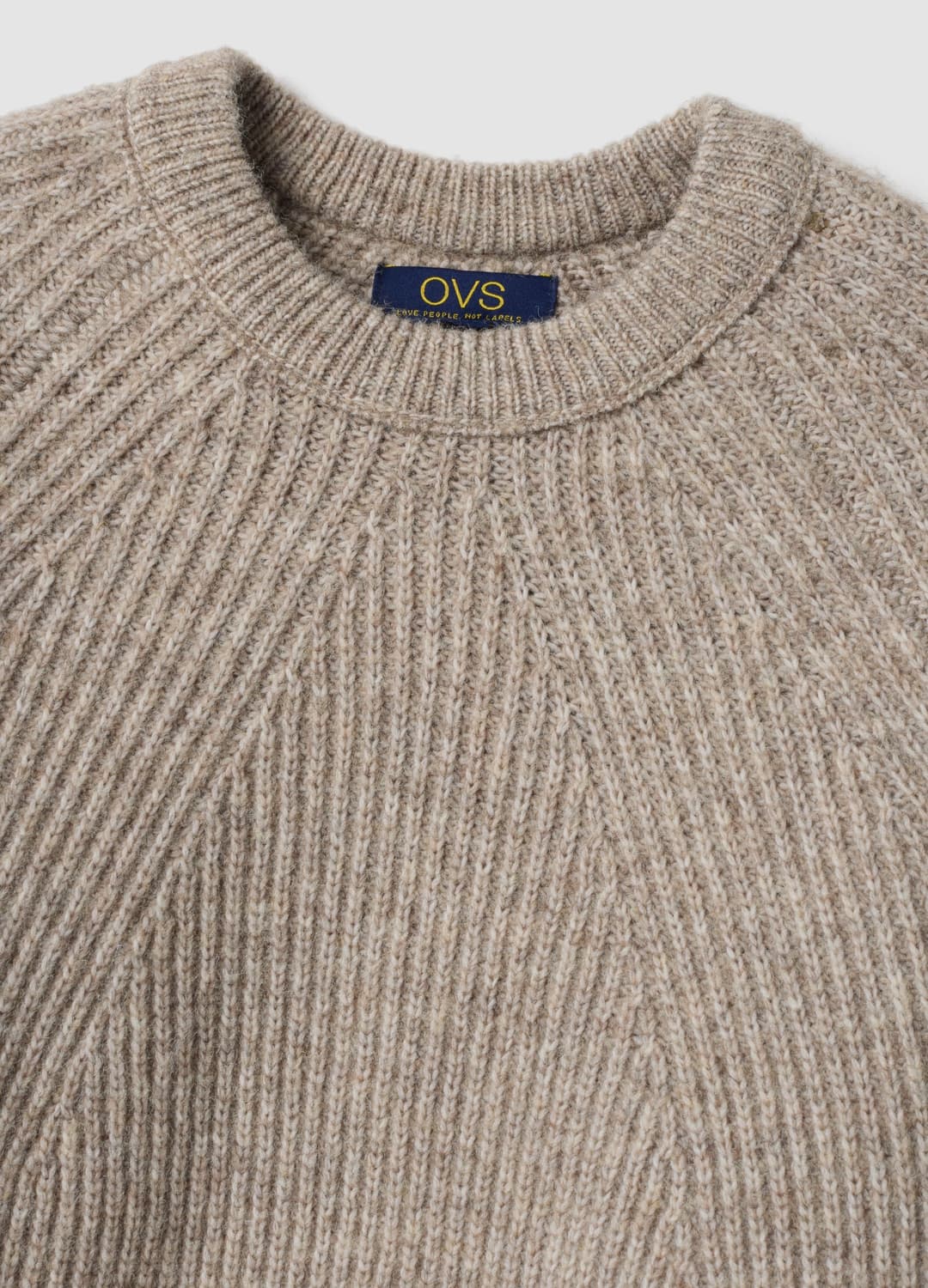 Beiger Rippstrick-pullover Aus Wollmix Mit Rundhalsausschnitt | OVS Beiger Rippstrick-pullover Aus Wollmix Mit Rundhalsausschnitt - 1 | OVS