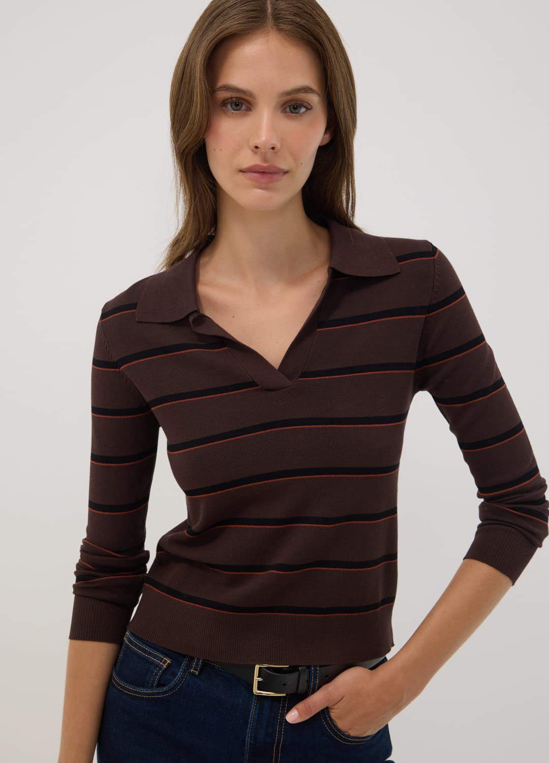 Brauner Pullover Aus Viskosemix Mit Polokragen | OVS Brauner Pullover Aus Viskosemix Mit Polokragen - 7 | OVS