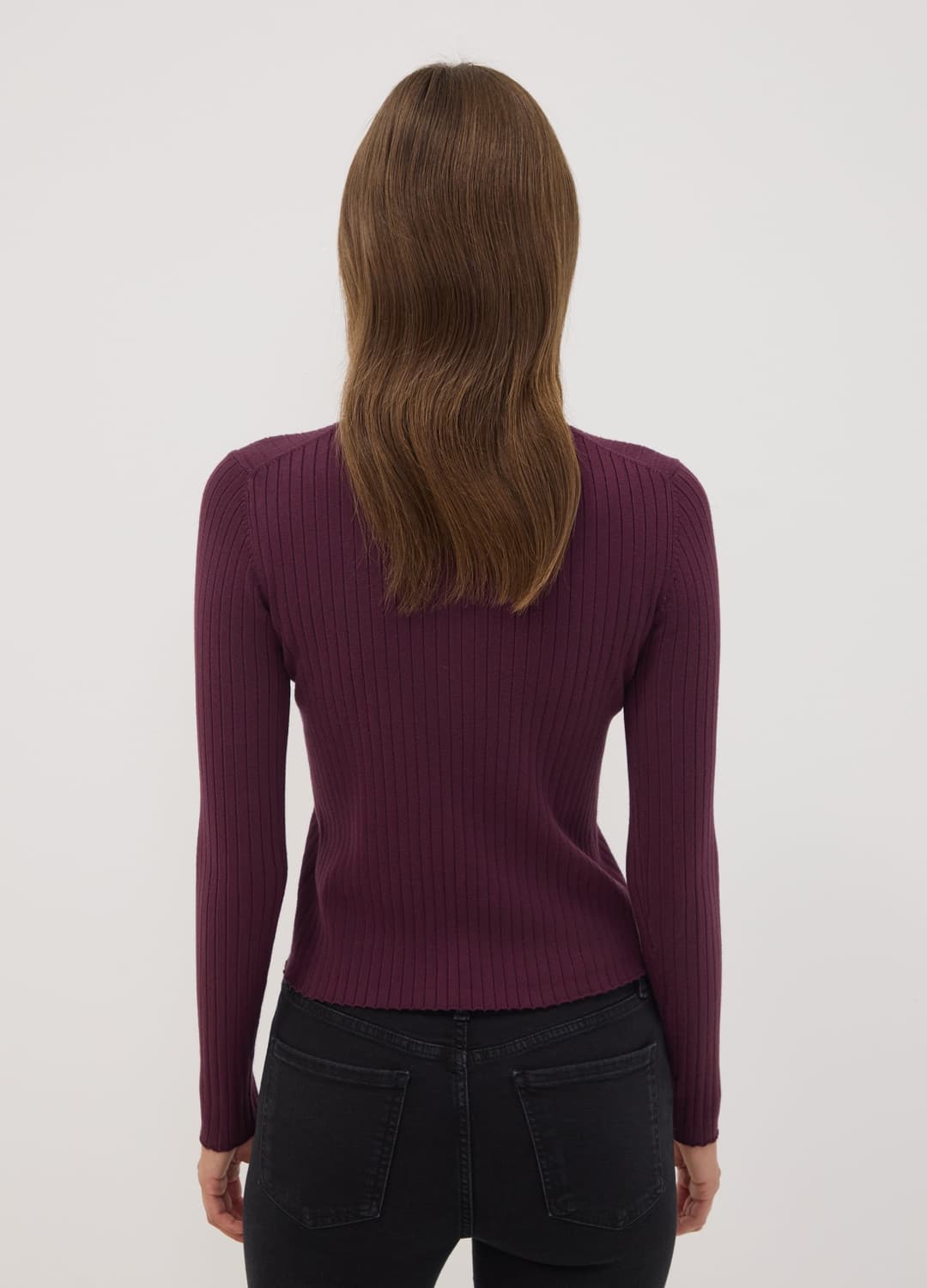 Maglia Verde In Misto Viscosa A Coste Con Collo Rialzato | OVS Maglia Verde In Misto Viscosa A Coste Con Collo Rialzato - 3 | OVS