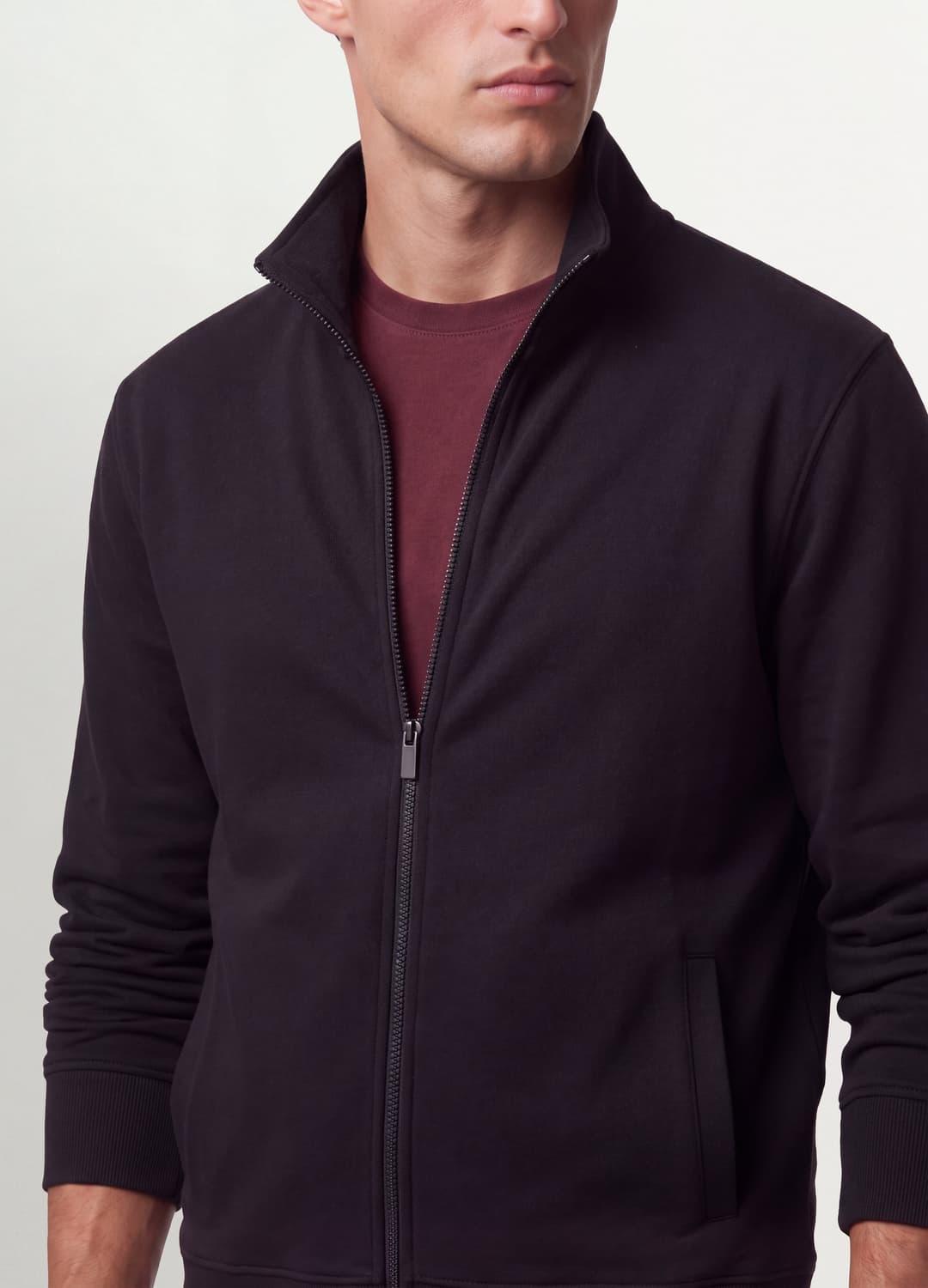 Felpa Blu In Misto Cotone Con Girocollo E Zip Regular Fit | OVS Felpa Blu In Misto Cotone Con Girocollo E Zip Regular Fit - 2 | OVS