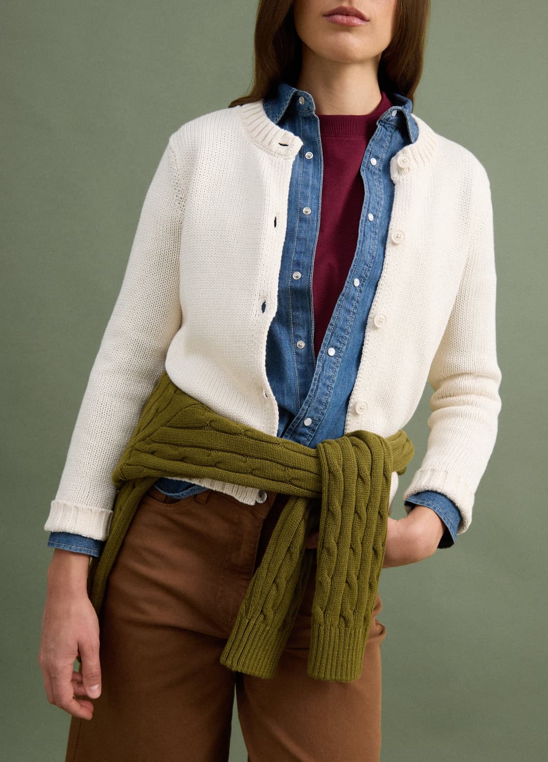 Cardigan Beige In Puro Cotone Con Bottoni Regular Fit | OVS Cardigan Beige In Puro Cotone Con Bottoni Regular Fit - 2 | OVS