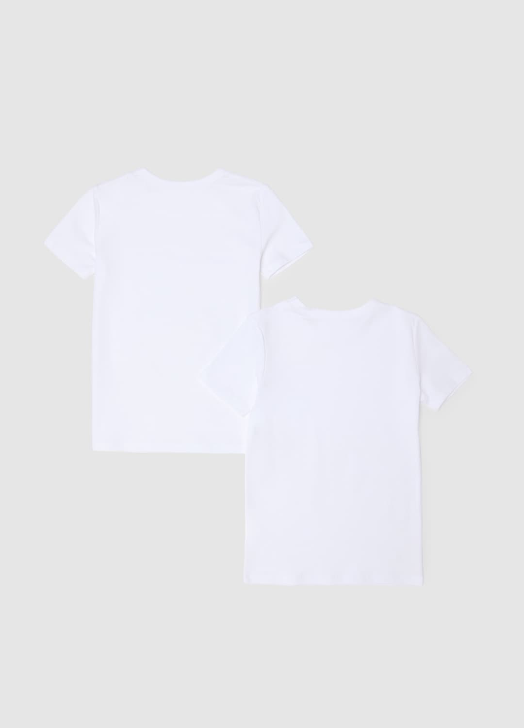 Zweierpack Weiße Stretch-baumwoll-t-shirts Für Kinder Im Regular Fit | OVS Zweierpack Weiße Stretch-baumwoll-t-shirts Für Kinder Im Regular Fit - 1 | OVS