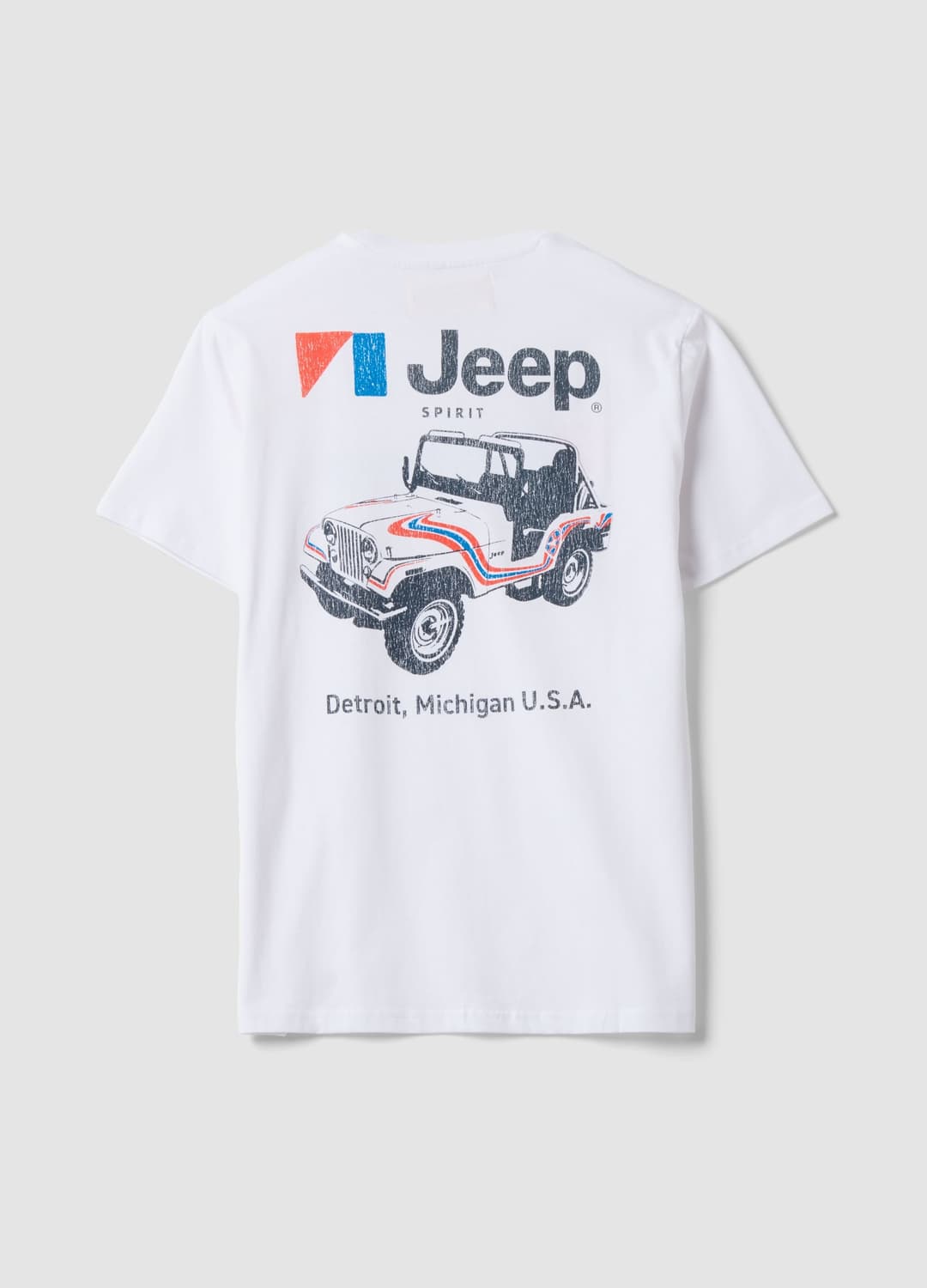 Weißes Rundhals-t-shirt Aus Reiner Baumwolle Mit Jeep-print | OVS Weißes Rundhals-t-shirt Aus Reiner Baumwolle Mit Jeep-print - 6 | OVS