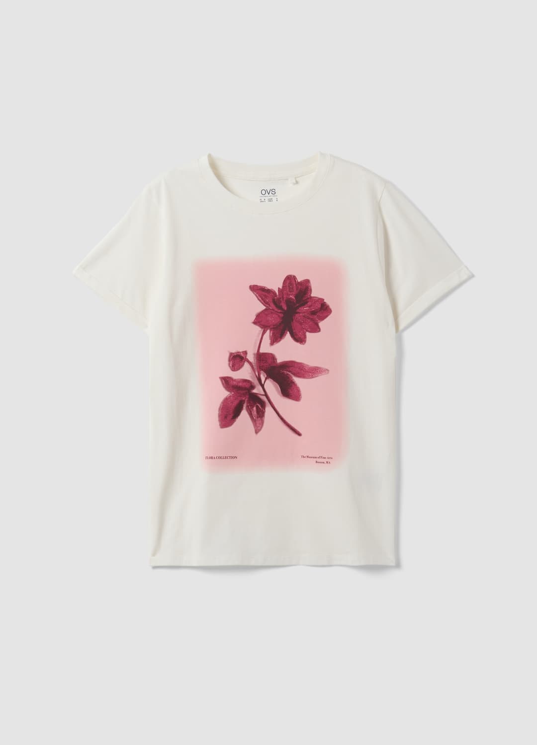 T-shirt Bianca In Puro Cotone Con Girocollo E Stampa Floreale Regular Fit | OVS T-shirt Bianca In Puro Cotone Con Girocollo E Stampa Floreale Regular Fit - 4 | OVS