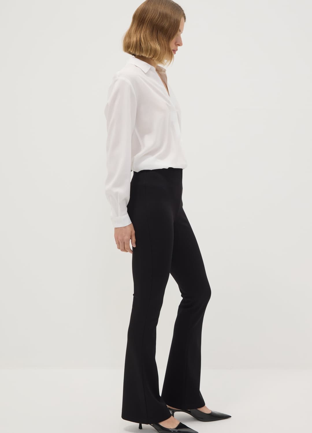 Leggings Neri Flare Fit In Punto Milano Di Viscosa Elasticizzata | OVS Leggings Neri Flare Fit In Punto Milano Di Viscosa Elasticizzata - 0 | OVS
