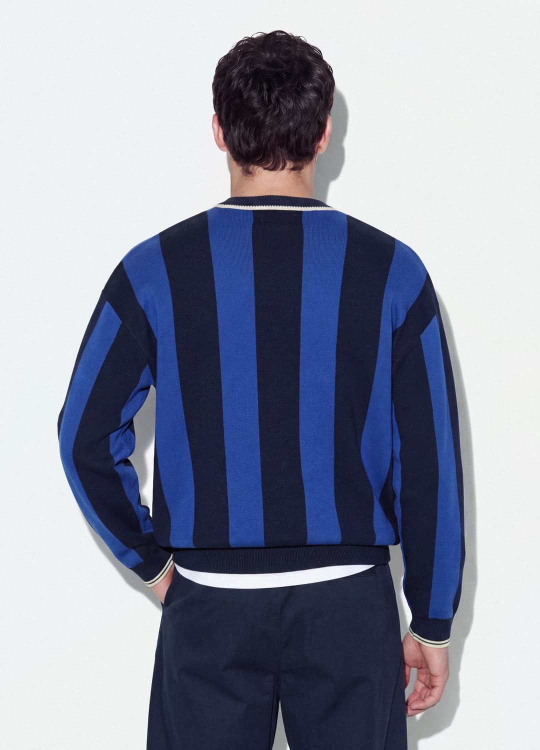 Maglia Blu E Nera In Puro Cotone Con Colletto Polo Over Fit | OVS Maglia Blu E Nera In Puro Cotone Con Colletto Polo Over Fit - 2 | OVS