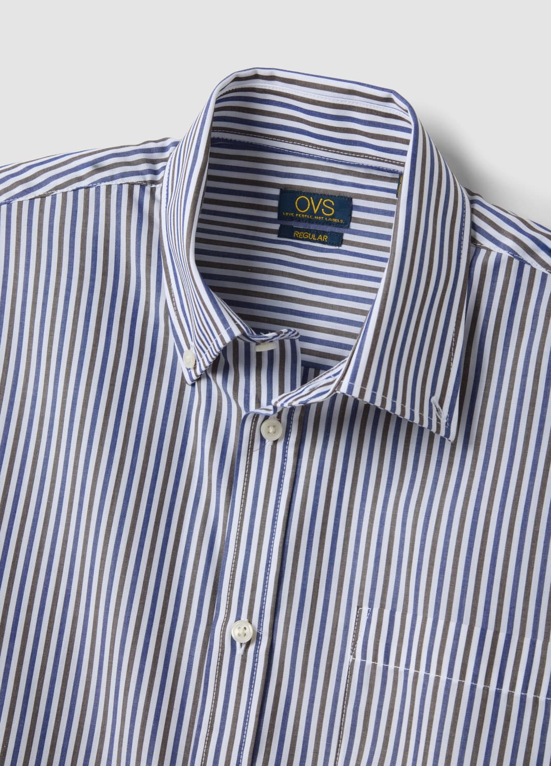 Camicia Bianca In Misto Cotone A Righe Con Collo Button-down Easy Iron | OVS Camicia Bianca In Misto Cotone A Righe Con Collo Button-down Easy Iron - 5 | OVS