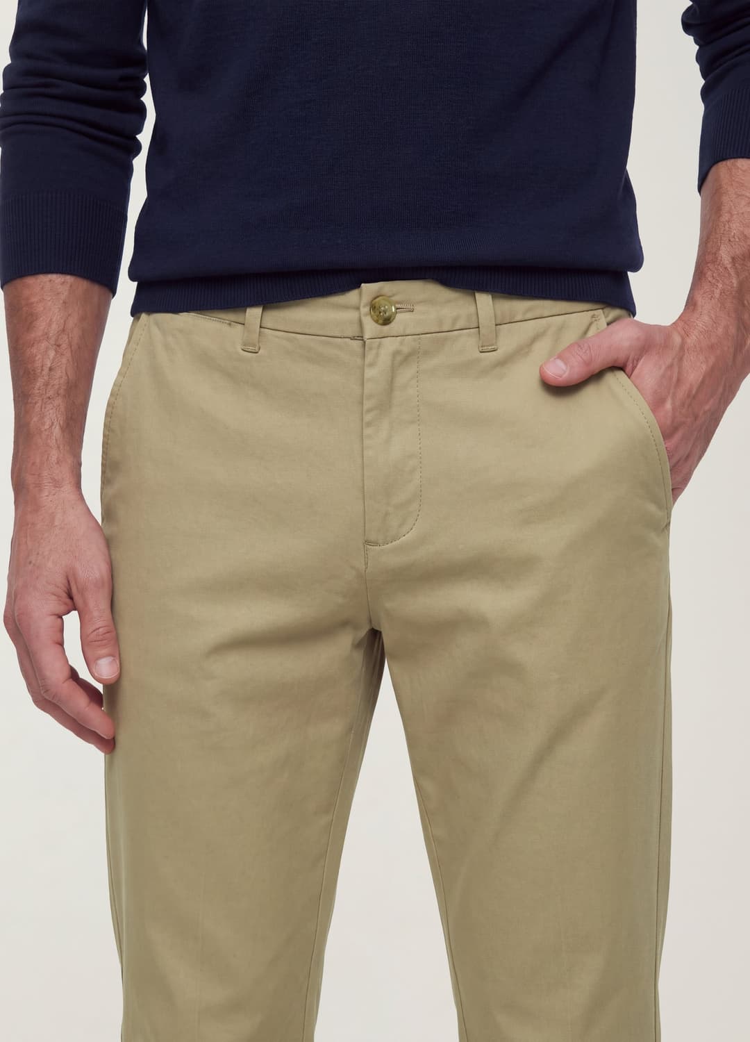 Pantaloni Chino Blu In Twill Di Cotone Elasticizzato Slim Fit | OVS Pantaloni Chino Blu In Twill Di Cotone Elasticizzato Slim Fit - 1 | OVS