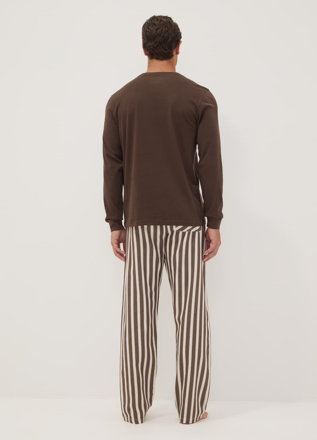 Pigiama Marrone In Puro Cotone Organico A Righe Regular Fit | OVS Pigiama Marrone In Puro Cotone Organico A Righe Regular Fit - 2 | OVS