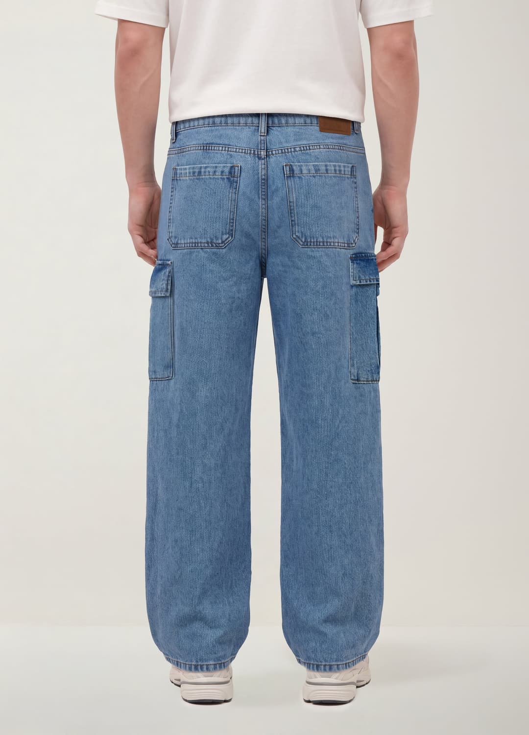 Blaue Cargo-jeans Aus Reiner Baumwolle Mit Wide-leg | OVS Blaue Cargo-jeans Aus Reiner Baumwolle Mit Wide-leg - 2 | OVS