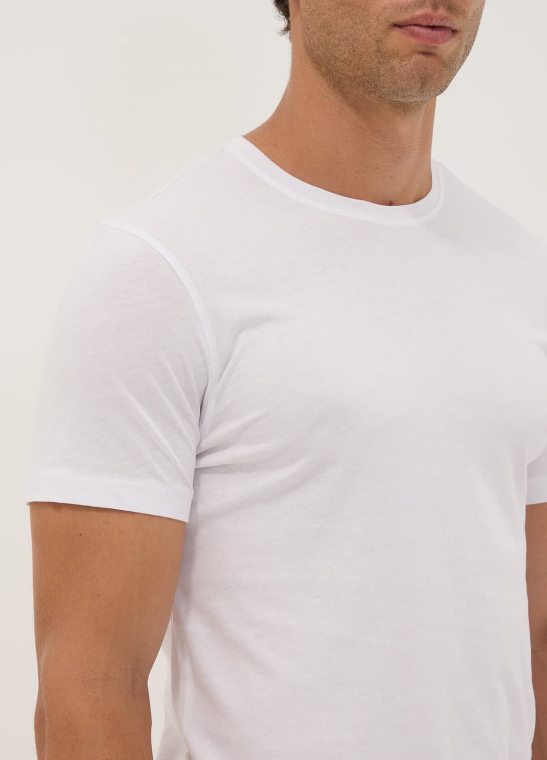 2er-pack Weisse T-shirts Aus Reiner Extrafeiner Baumwolle Mit Rundhalsausschnitt | OVS 2er-pack Weisse T-shirts Aus Reiner Extrafeiner Baumwolle Mit Rundhalsausschnitt - 2 | OVS