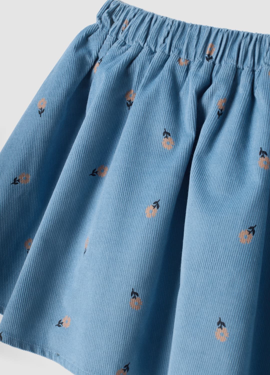 Gonna Pantalone Azzurra A Coste In Puro Cotone Con Fantasia Floreale | OVS Gonna Pantalone Azzurra A Coste In Puro Cotone Con Fantasia Floreale - 2 | OVS