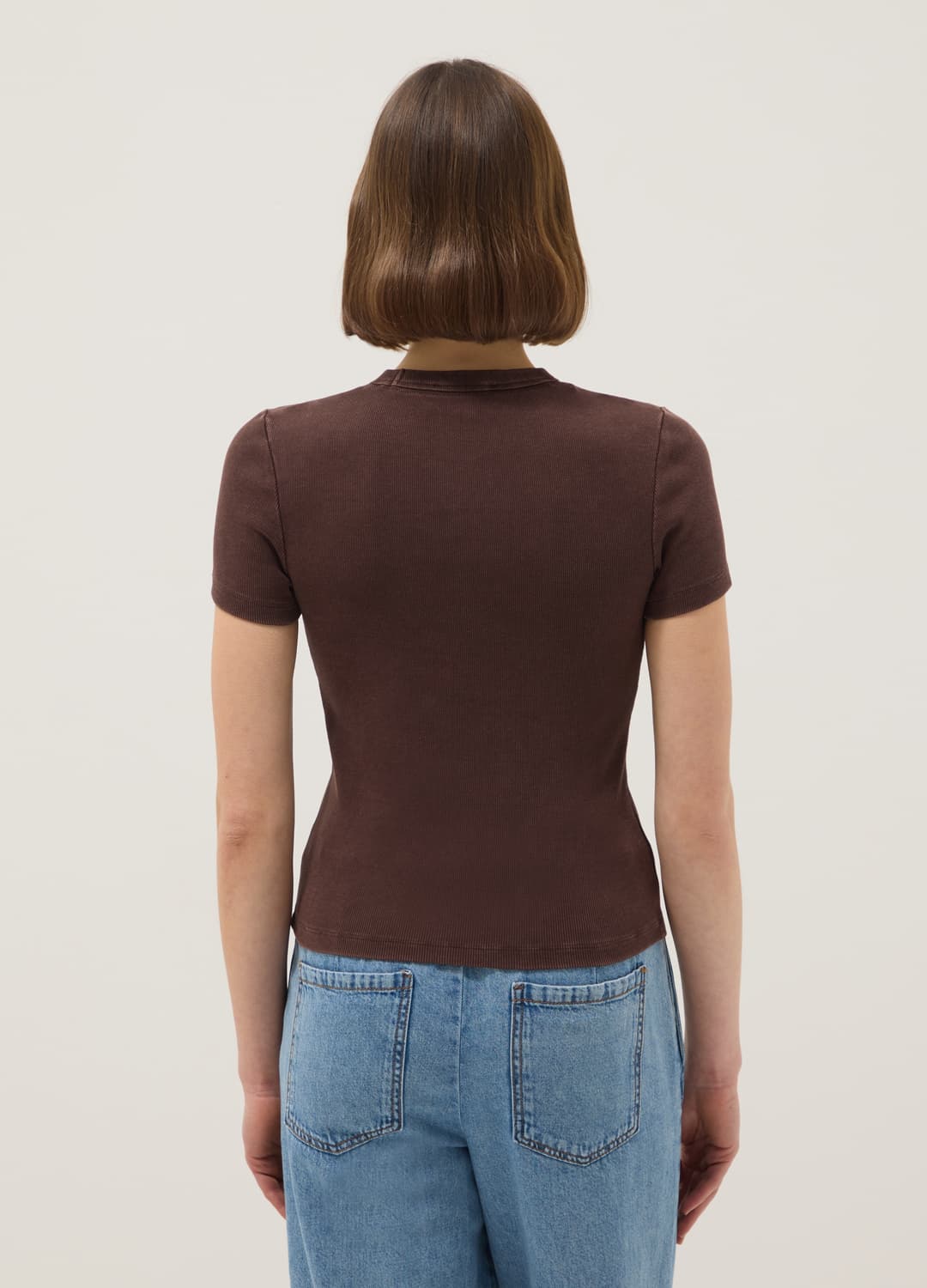 Beige Tailliertes T-shirt Aus Elastischem Baumwollstoff | OVS Beige Tailliertes T-shirt Aus Elastischem Baumwollstoff - 2 | OVS