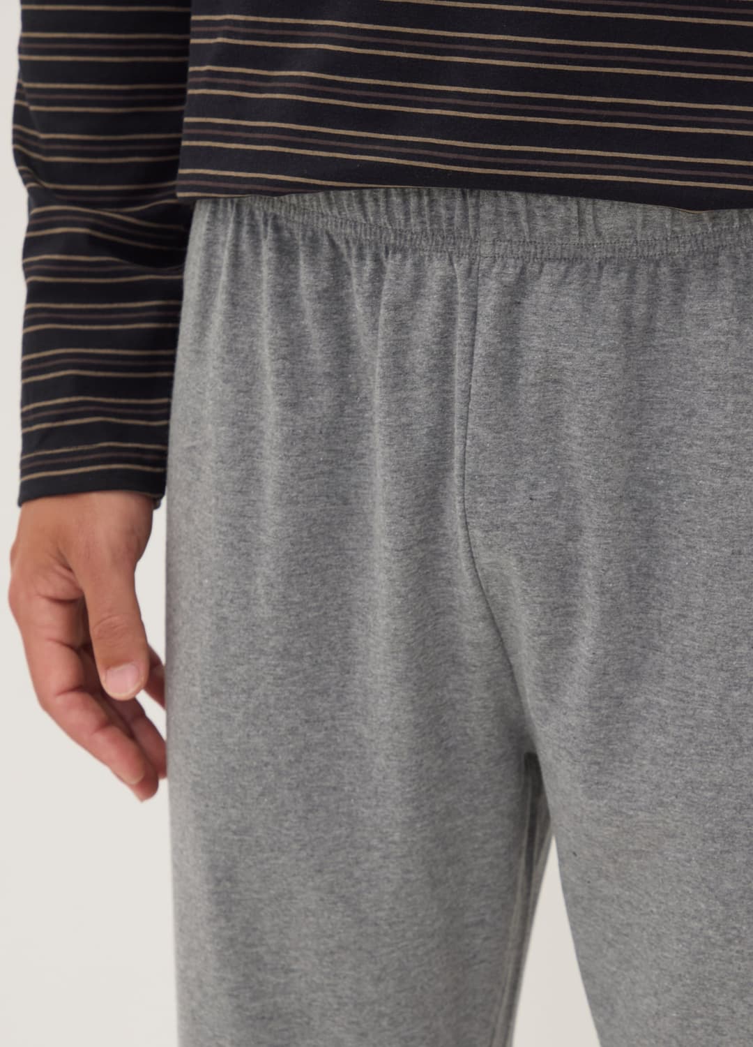 Pigiama Nero E Grigio In Puro Cotone Organico A Righe Con Girocollo | OVS Pigiama Nero E Grigio In Puro Cotone Organico A Righe Con Girocollo - 2 | OVS