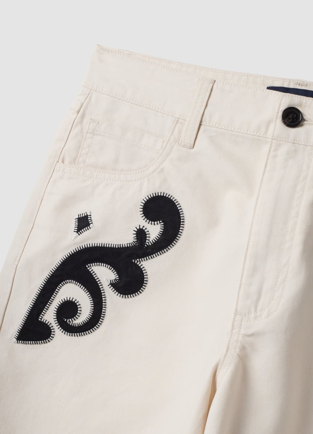 Shorts Bianchi In Misto Lino E Lyocell Con Ricami A Contrasto Regular Fit | OVS Shorts Bianchi In Misto Lino E Lyocell Con Ricami A Contrasto Regular Fit - 5 | OVS