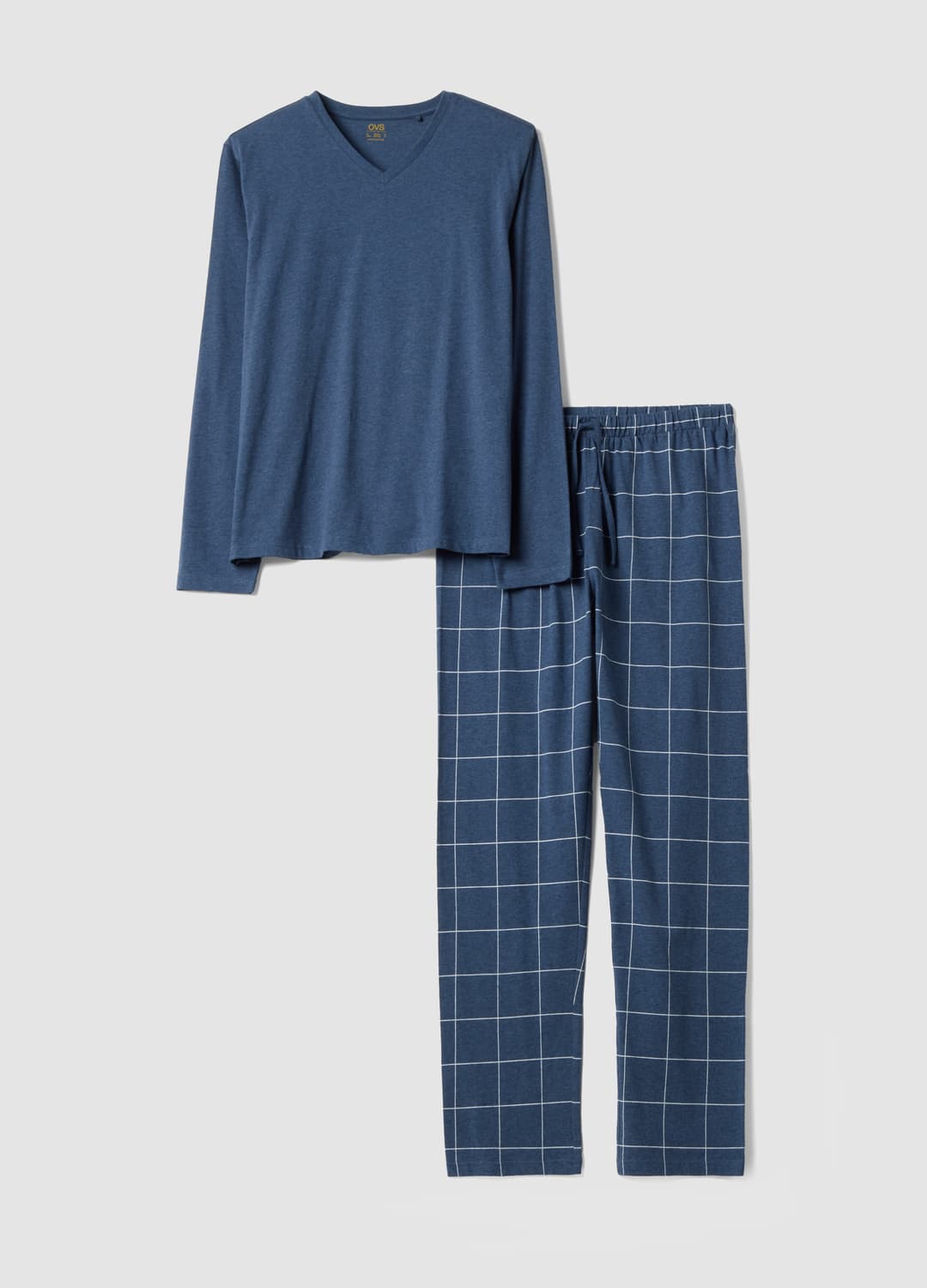 Pigiama Blu In Puro Cotone Organico Con Scollo A V | OVS Pigiama Blu In Puro Cotone Organico Con Scollo A V - 3 | OVS