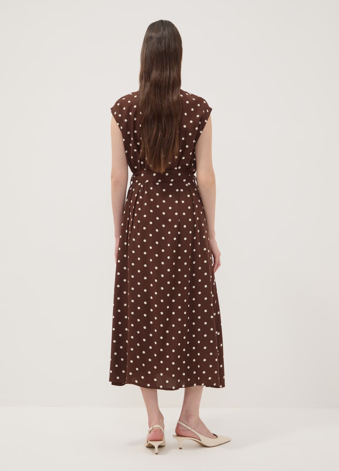 Abito Midi Marrone In Pura Viscosa A Pois Regular Fit | OVS Abito Midi Marrone In Pura Viscosa A Pois Regular Fit - 3 | OVS
