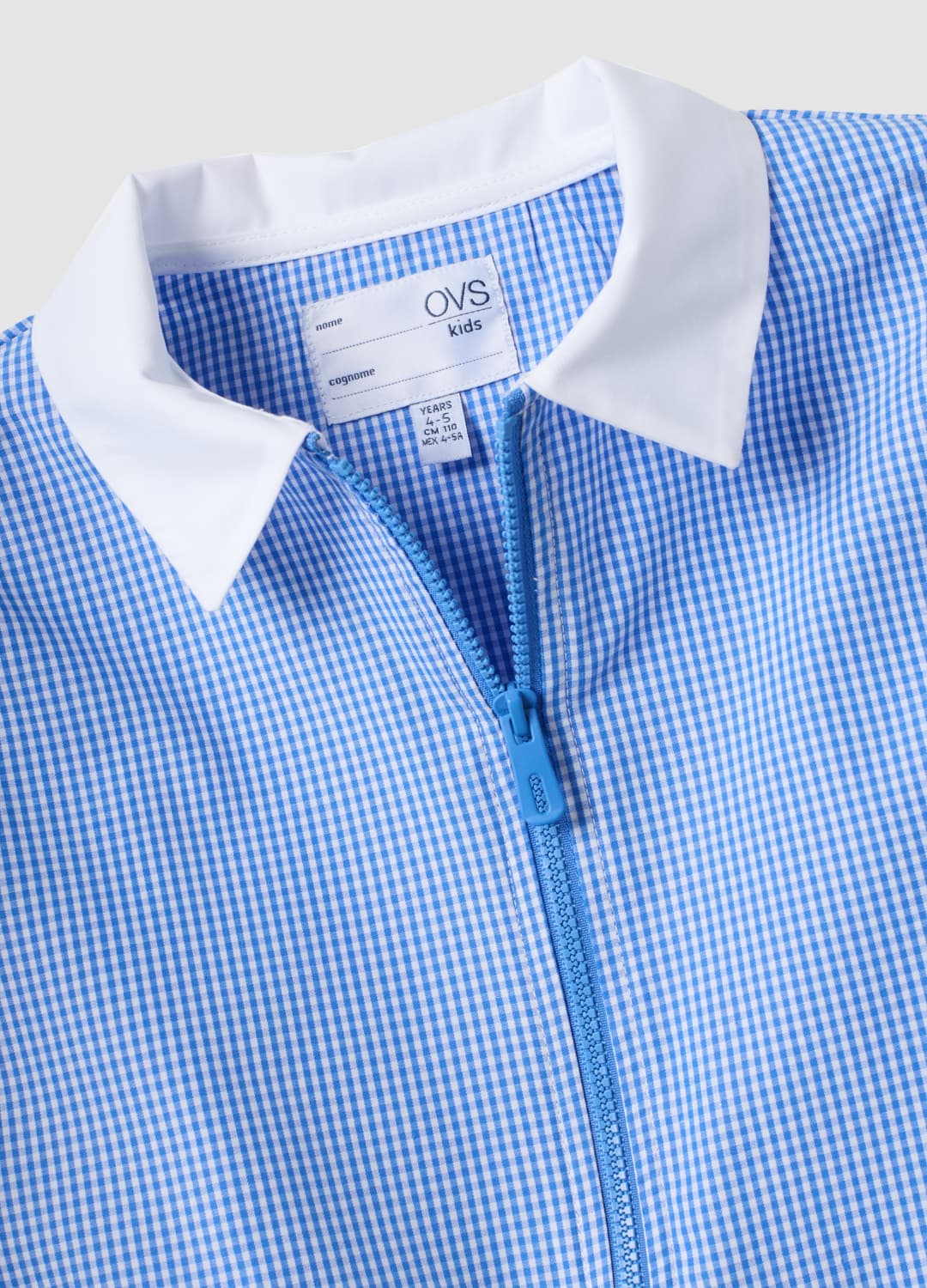 Personalisierbarer Blauer Kinderkittel Für Den Kindergarten Mit Vichy-karo Und Tierstickerei | OVS Personalisierbarer Blauer Kinderkittel Für Den Kindergarten Mit Vichy-karo Und Tierstickerei - 2 | OVS