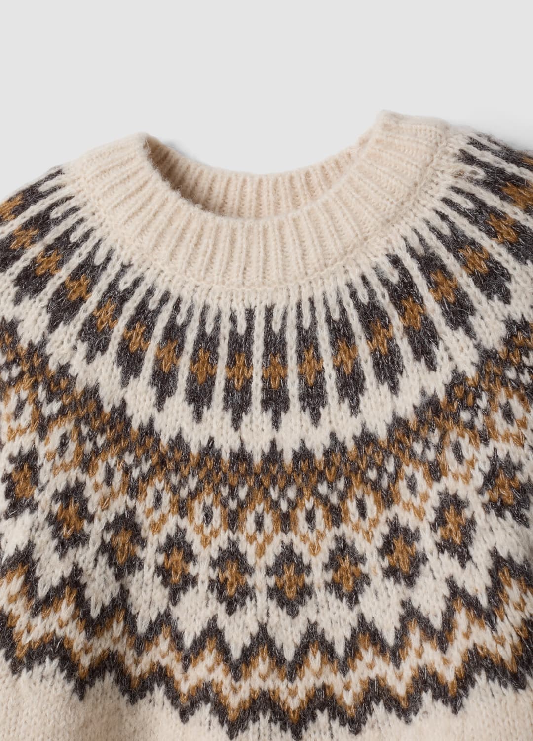 Beiger Jacquard-pullover Mit Stehkragen | OVS Beiger Jacquard-pullover Mit Stehkragen - 5 | OVS