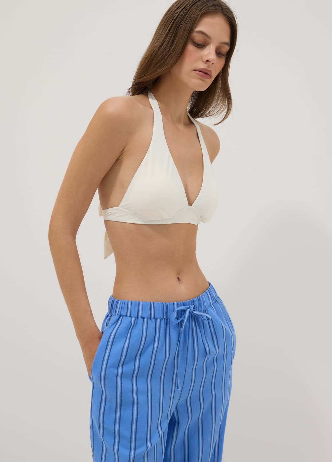 Pantaloni Copricostume Blu In Puro Cotone A Righe | OVS Pantaloni Copricostume Blu In Puro Cotone A Righe - 1 | OVS