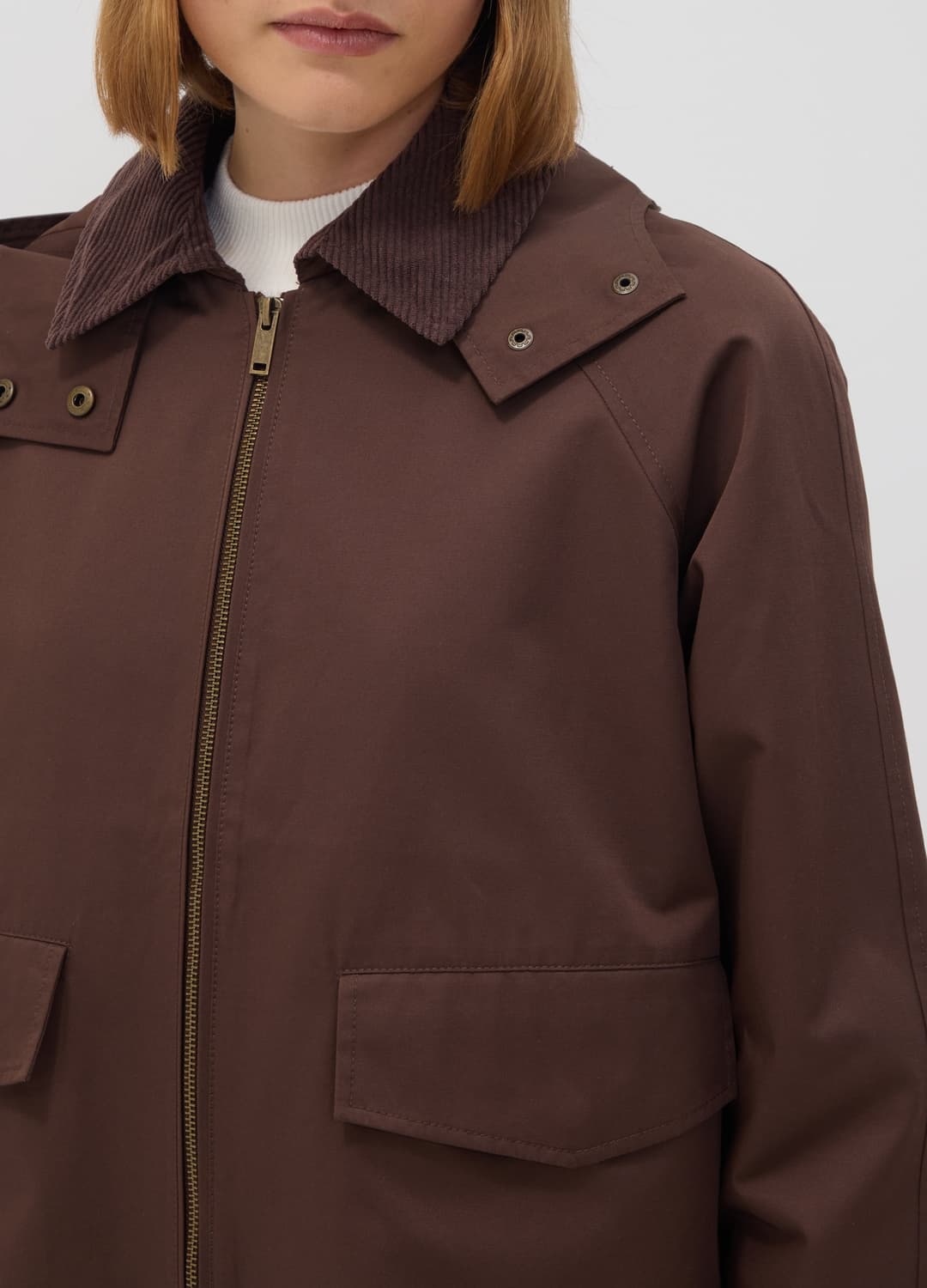 Giacca Parka Marrone Con Cappuccio E Collo A Coste In Misto Cotone | OVS Giacca Parka Marrone Con Cappuccio E Collo A Coste In Misto Cotone - 2 | OVS