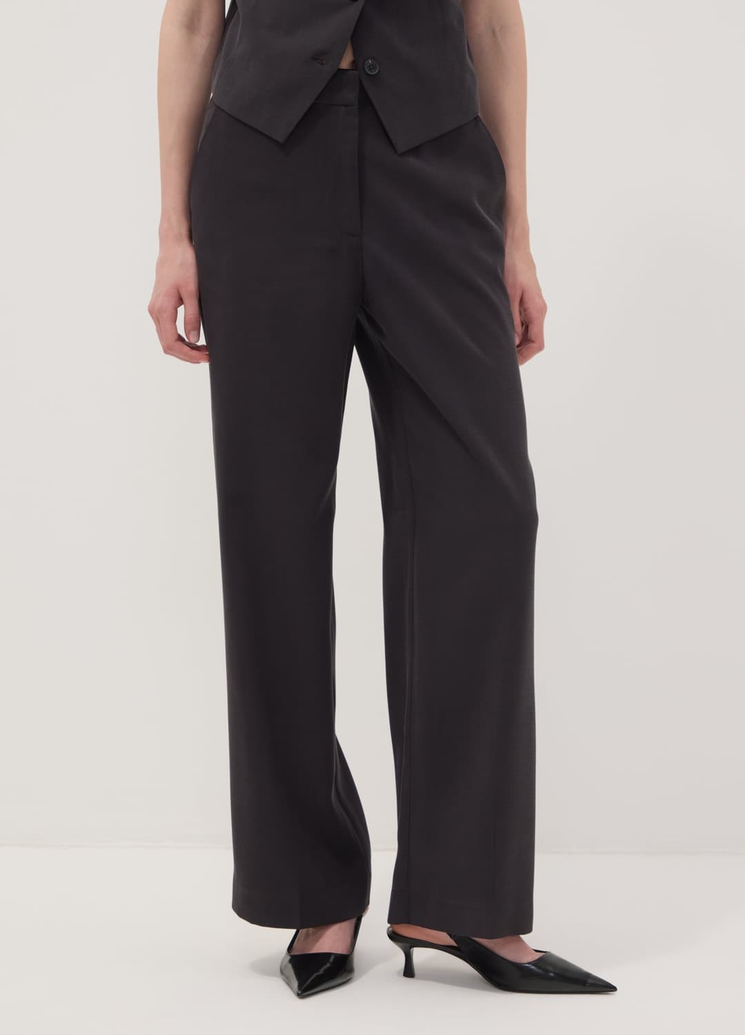 Schwarze Straight-fit-hose Aus Viskosemix | OVS Schwarze Straight-fit-hose Aus Viskosemix - 1 | OVS