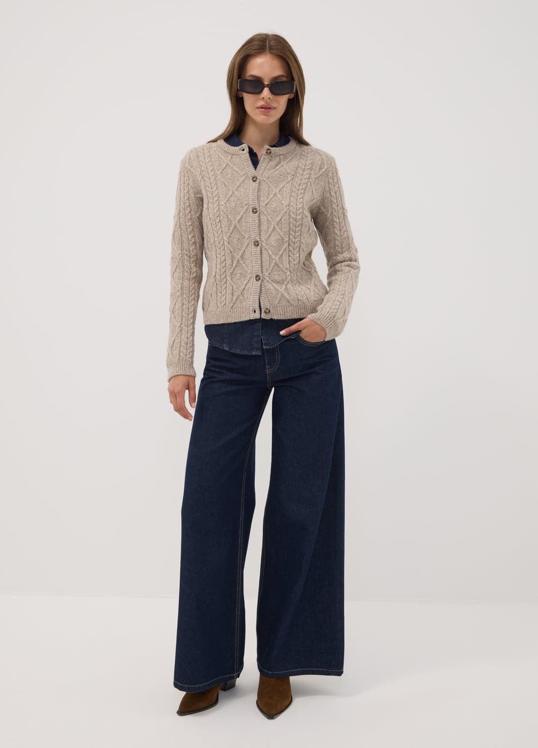 Cardigan Grigio In Misto Lana A Trecce | OVS Cardigan Grigio In Misto Lana A Trecce - 1 | OVS