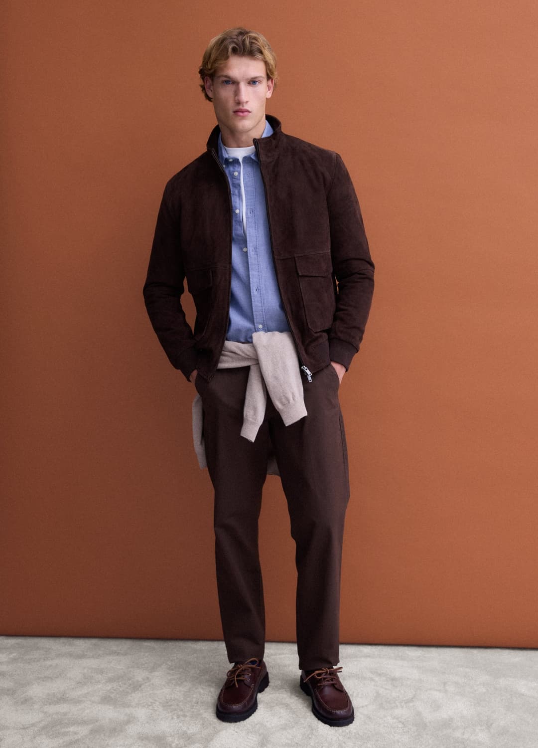Bomber Marrone In Vera Pelle Con Zip | OVS Bomber Marrone In Vera Pelle Con Zip - 2 | OVS