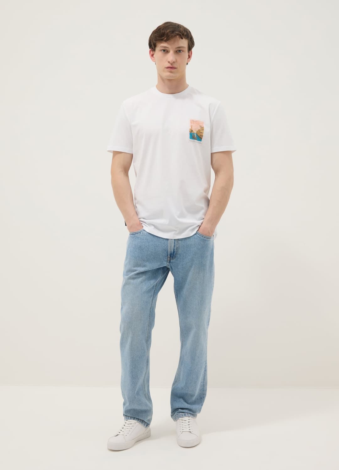 T-shirt Bianca A Maniche Corte In Puro Cotone Regular Fit | OVS T-shirt Bianca A Maniche Corte In Puro Cotone Regular Fit - 1 | OVS