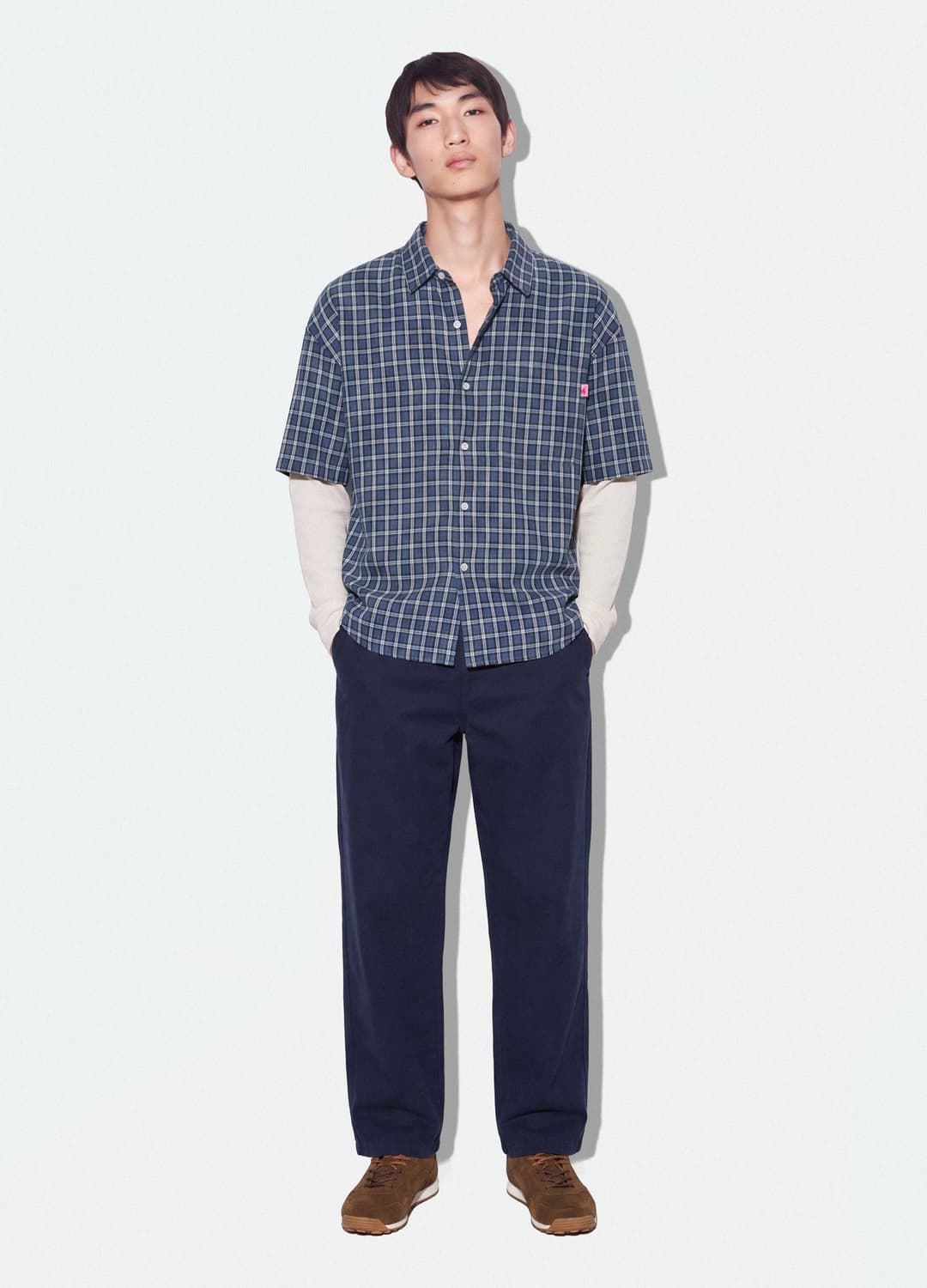 Camicia Cropped Blu A Quadri In Puro Cotone Con Maniche Doppie Over Fit | OVS Camicia Cropped Blu A Quadri In Puro Cotone Con Maniche Doppie Over Fit - 0 | OVS