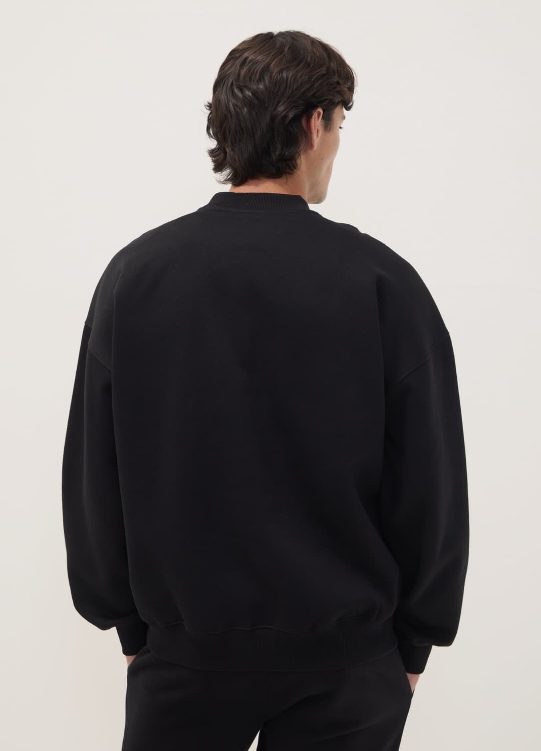 Felpa Nera In Misto Cotone Con Logo Frontale | OVS Felpa Nera In Misto Cotone Con Logo Frontale - 3 | OVS