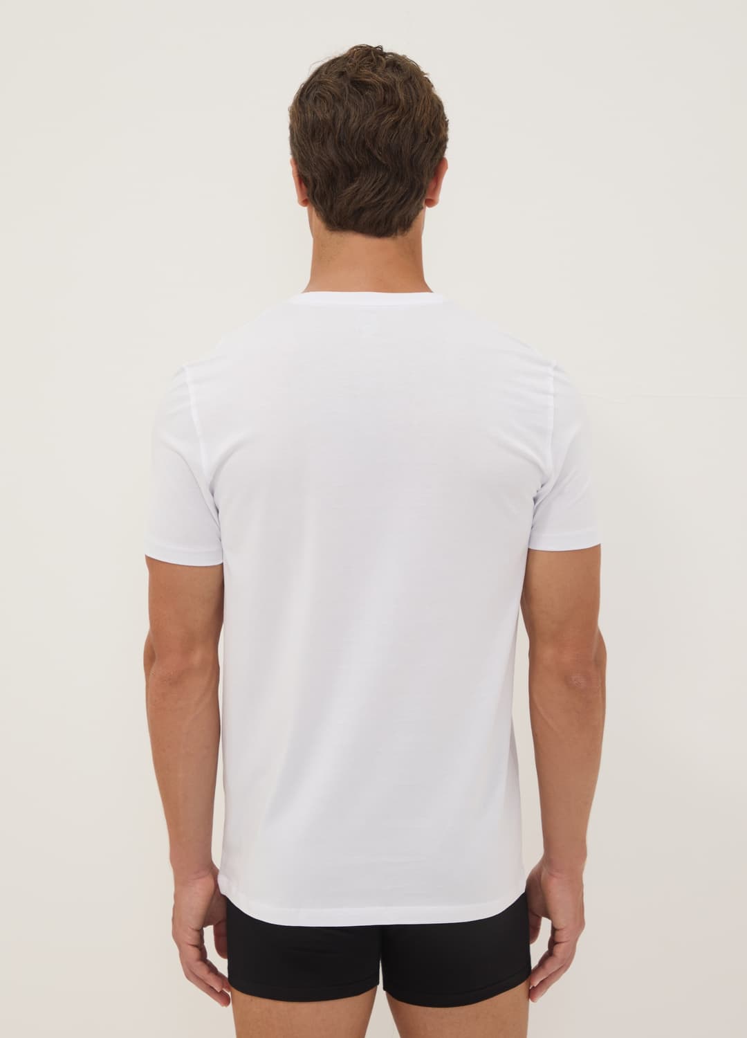 Weißes T-shirt Aus Reiner Supima-baumwolle Mit V-ausschnitt | OVS Weißes T-shirt Aus Reiner Supima-baumwolle Mit V-ausschnitt - 3 | OVS