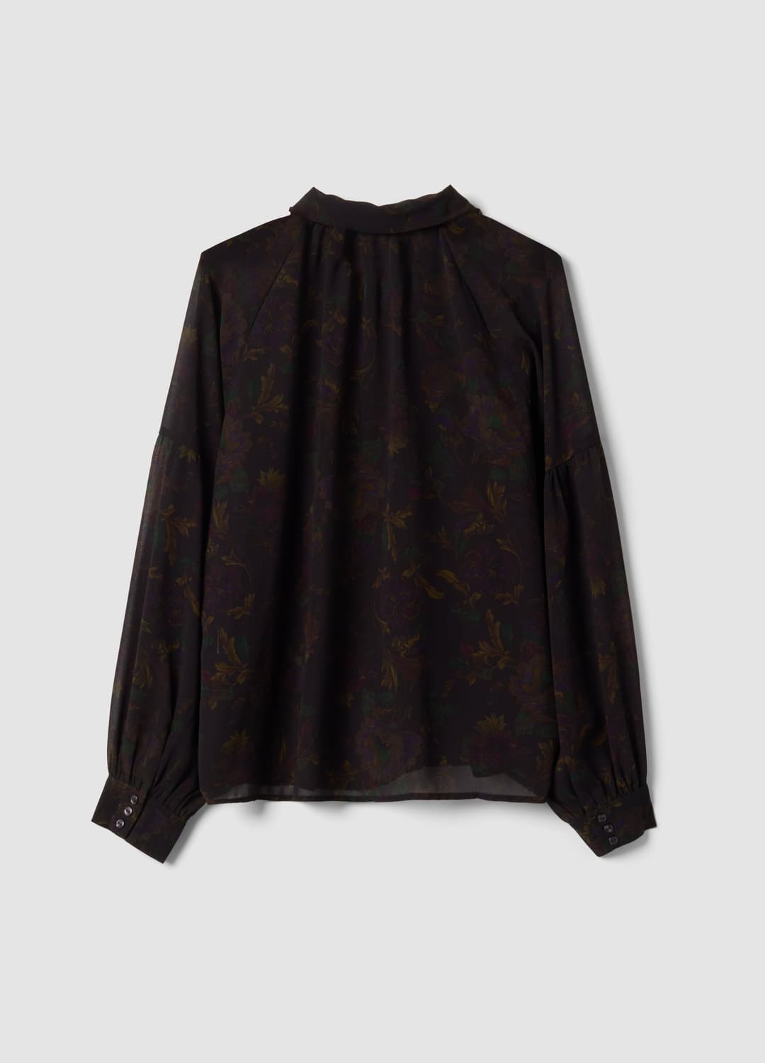 Schwarze Bluse Mit Blumenprint Und Schluppe Am Kragen | OVS Schwarze Bluse Mit Blumenprint Und Schluppe Am Kragen - 6 | OVS