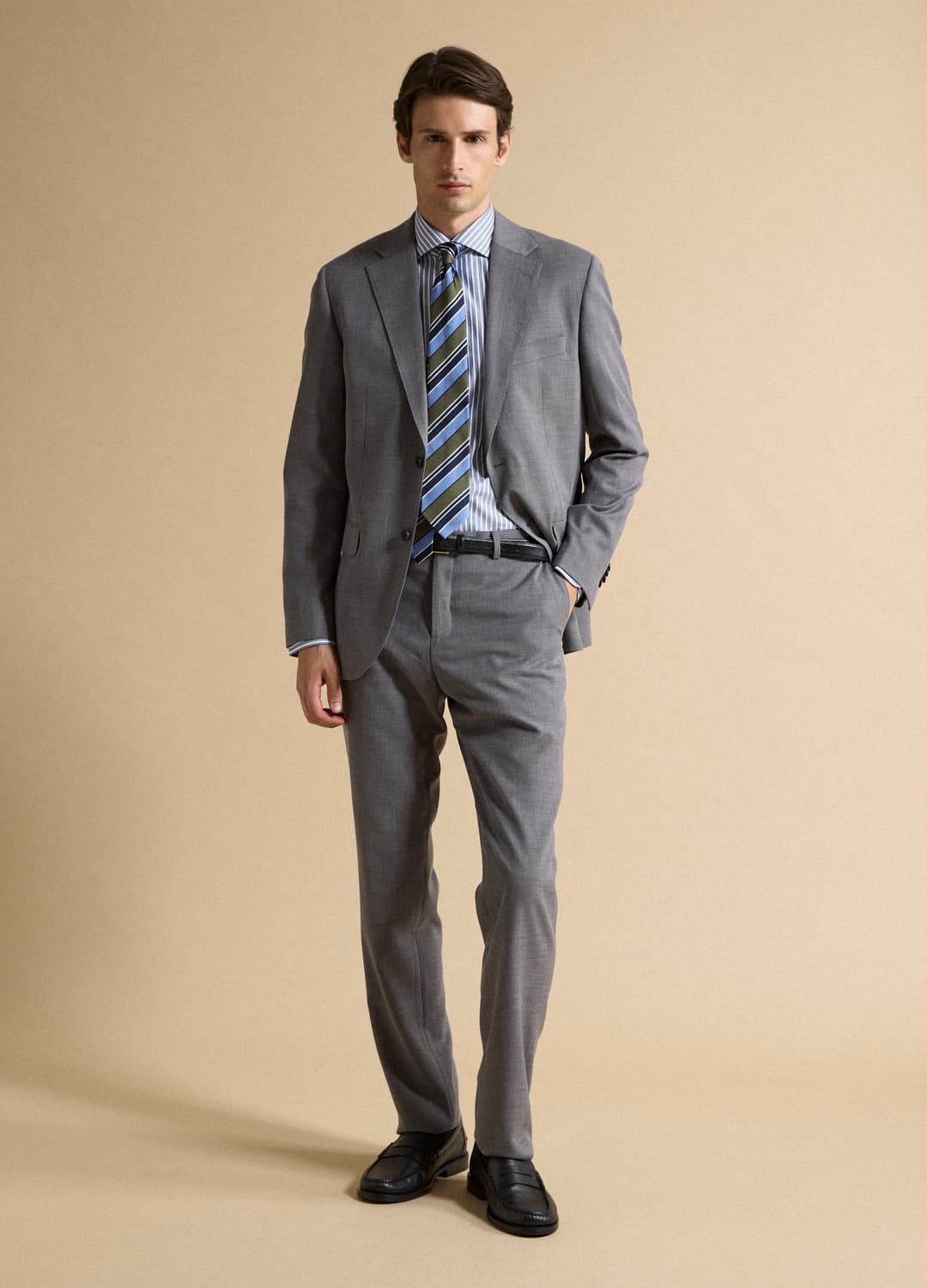 Graue Slim-fit-anzughose Aus Stretch-viskose | OVS Graue Slim-fit-anzughose Aus Stretch-viskose - 0 | OVS