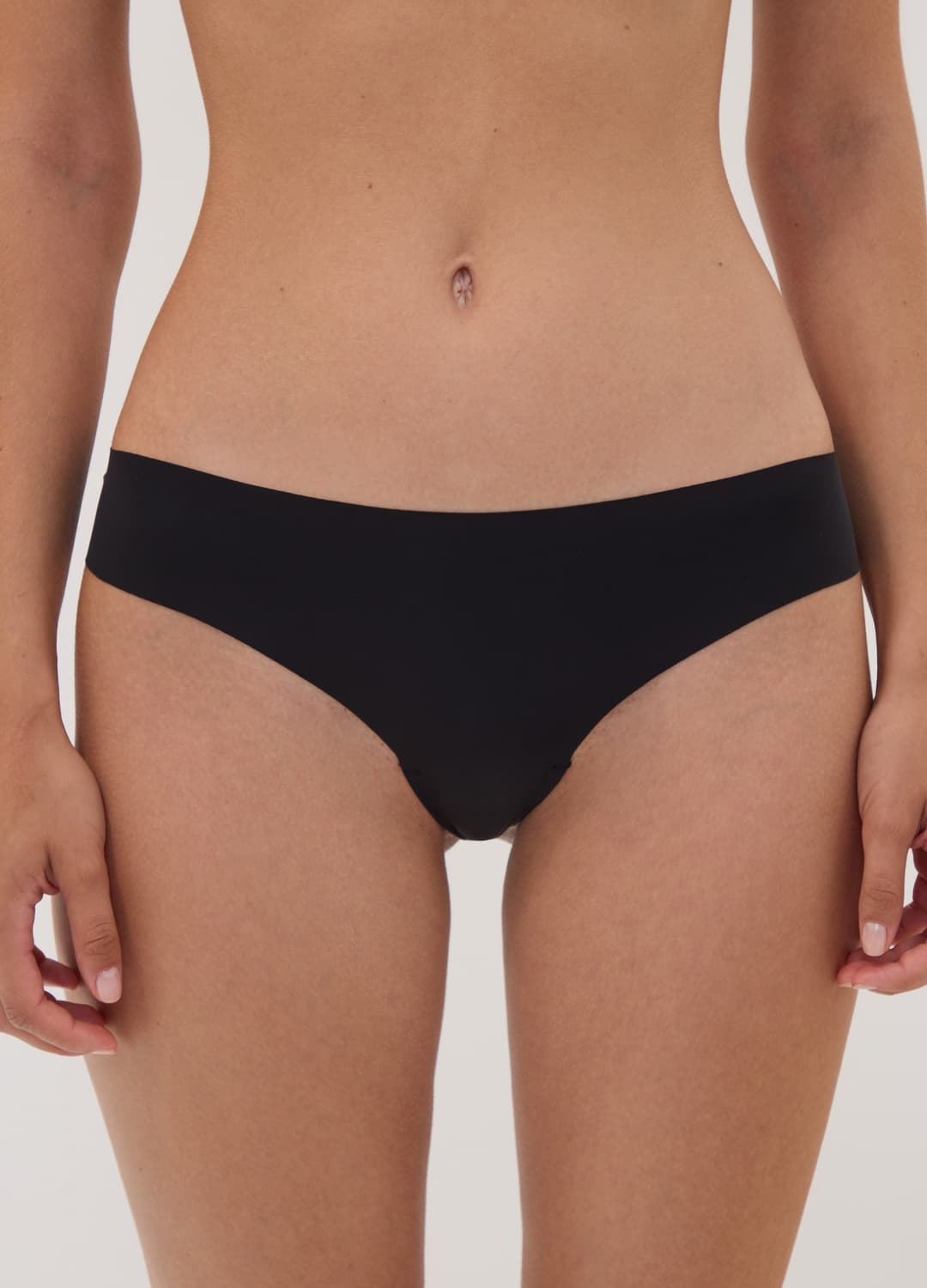 Slip Brasiliana Nero In Microfibra Elasticizzata Con Pizzo | OVS Slip Brasiliana Nero In Microfibra Elasticizzata Con Pizzo - 1 | OVS
