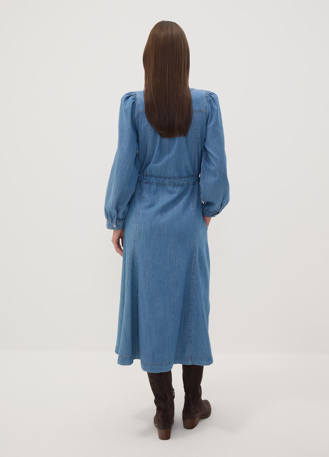 Abito Denim Blu In Puro Cotone Con Scollo Profondo A V Regular Fit | OVS Abito Denim Blu In Puro Cotone Con Scollo Profondo A V Regular Fit - 3 | OVS