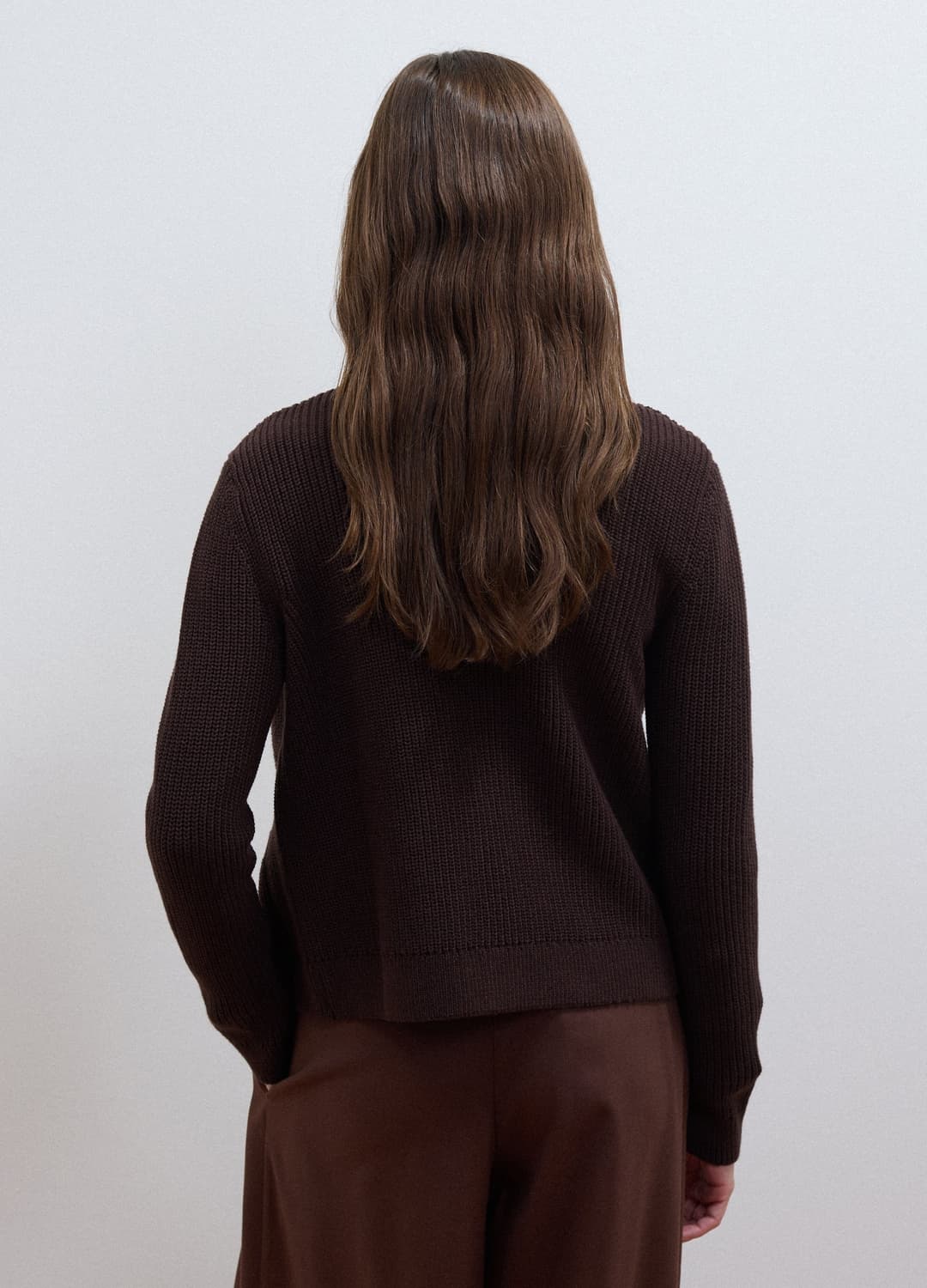 Cardigan Marrone In Puro Cotone A Maglia Con Girocollo | OVS Cardigan Marrone In Puro Cotone A Maglia Con Girocollo - 3 | OVS