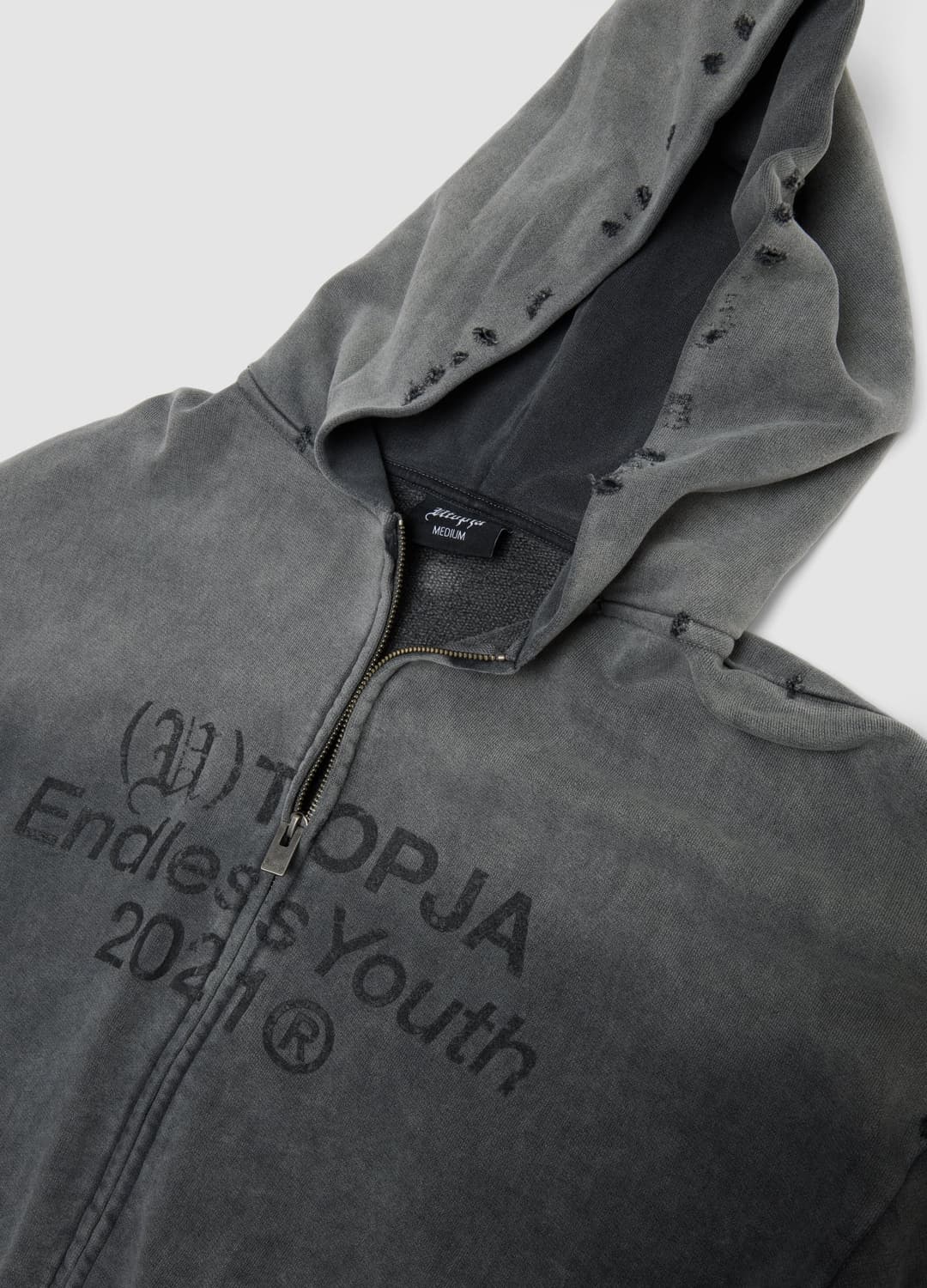 Hoodie Mit Reißverschluss Sunfaded Schwarz | OVS Hoodie Mit Reißverschluss Sunfaded Schwarz - 2 | OVS