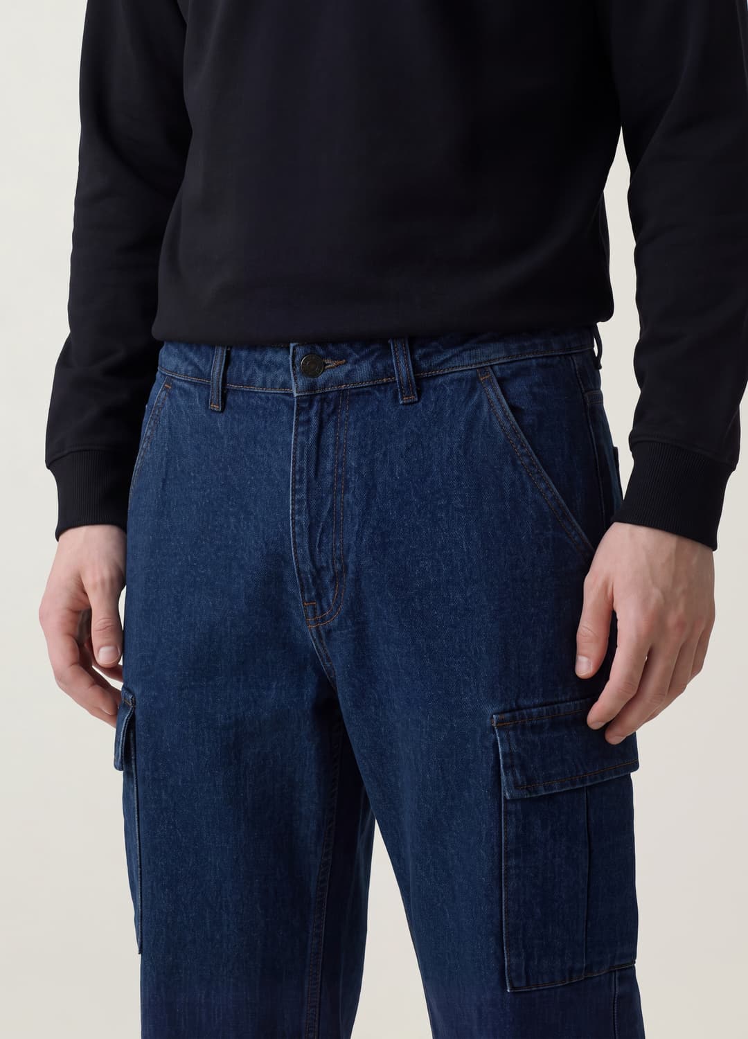 Blaue Cargo-jeans Aus Reiner Baumwolle Mit Wide-leg | OVS Blaue Cargo-jeans Aus Reiner Baumwolle Mit Wide-leg - 10 | OVS