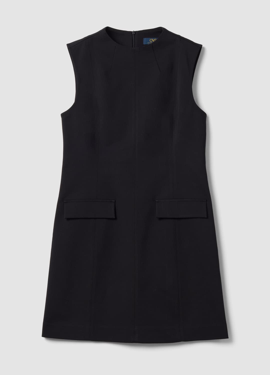 Abito Smanicato Nero In Cotone Elasticizzato Con Girocollo Fitted | OVS Abito Smanicato Nero In Cotone Elasticizzato Con Girocollo Fitted - 4 | OVS