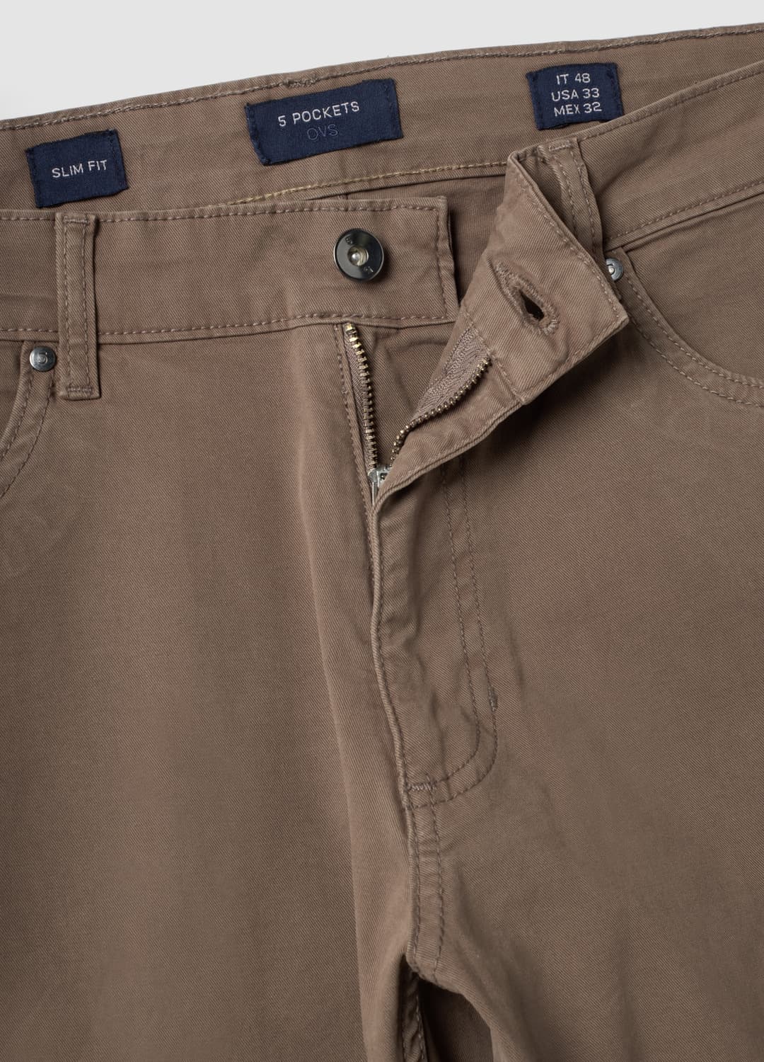 Braune Slim-fit-hose Aus Stretch-baumwolltwill | OVS Braune Slim-fit-hose Aus Stretch-baumwolltwill - 1 | OVS