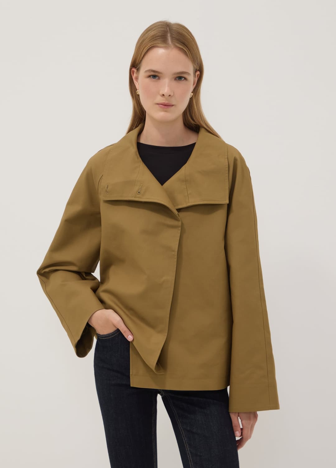 Grüne Jacke Aus Reiner Baumwolle Mit Knöpfen | OVS Grüne Jacke Aus Reiner Baumwolle Mit Knöpfen - 2 | OVS