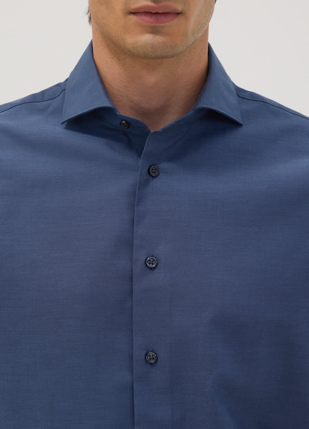 Camicia Blu In Puro Cotone Con Collo Francese Regular Fit Easy Iron | OVS Camicia Blu In Puro Cotone Con Collo Francese Regular Fit Easy Iron - 1 | OVS