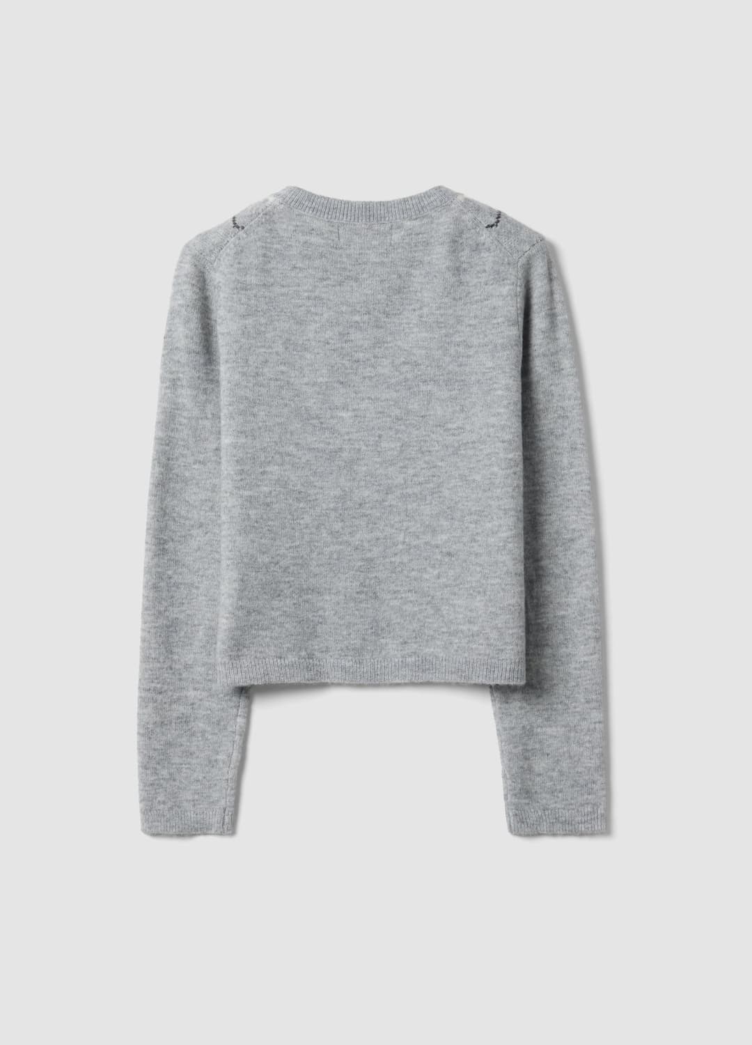 Cardigan Grigio In Lana Elasticizzata Jacquard Girocollo Regular Fit | OVS Cardigan Grigio In Lana Elasticizzata Jacquard Girocollo Regular Fit - 6 | OVS