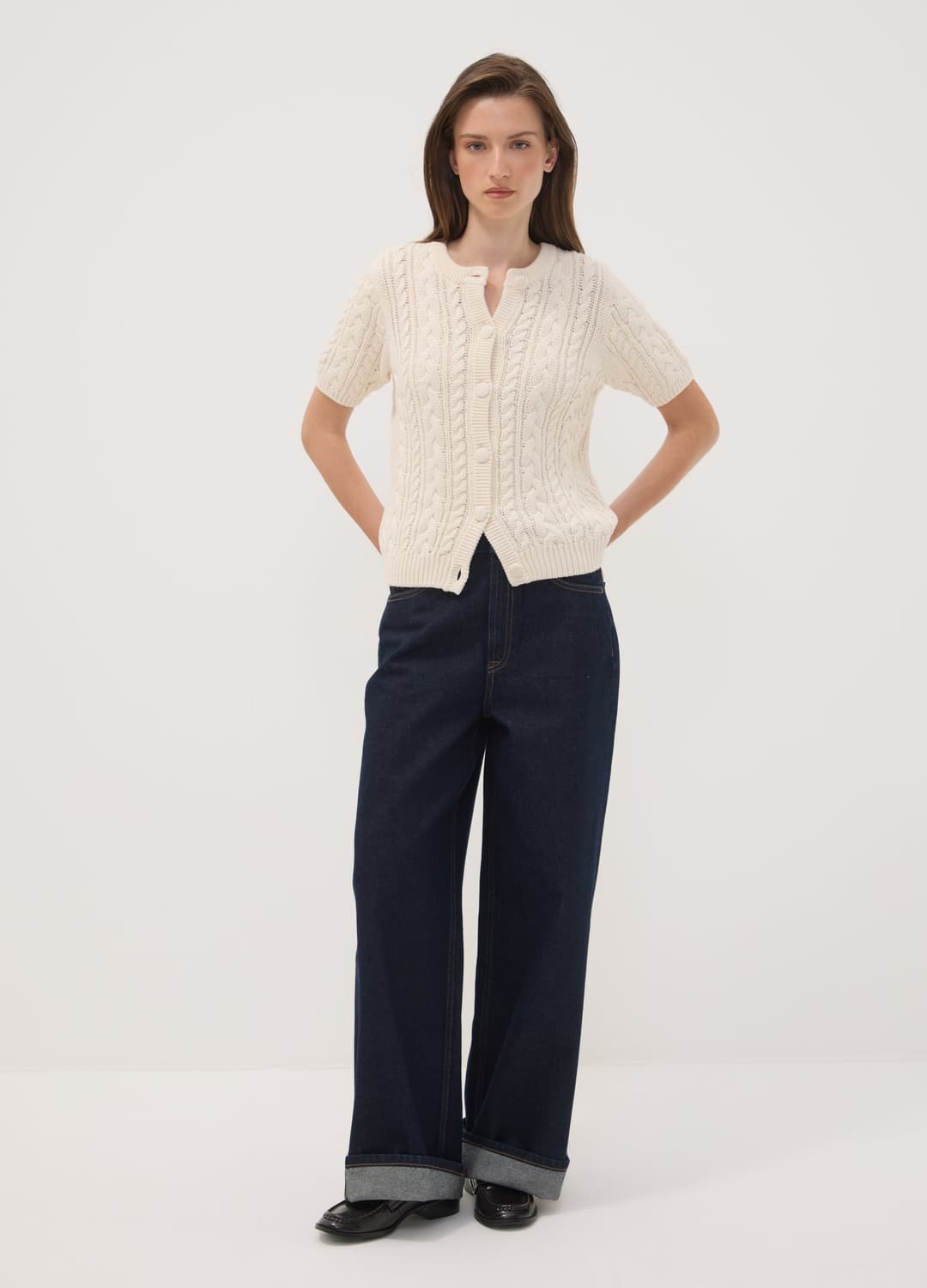 Cardigan Beige In Puro Cotone A Trecce Regular Fit | OVS Cardigan Beige In Puro Cotone A Trecce Regular Fit - 1 | OVS